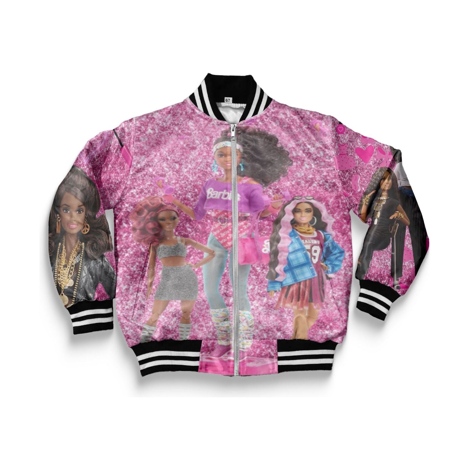 Kids Pink Barbie Bomber