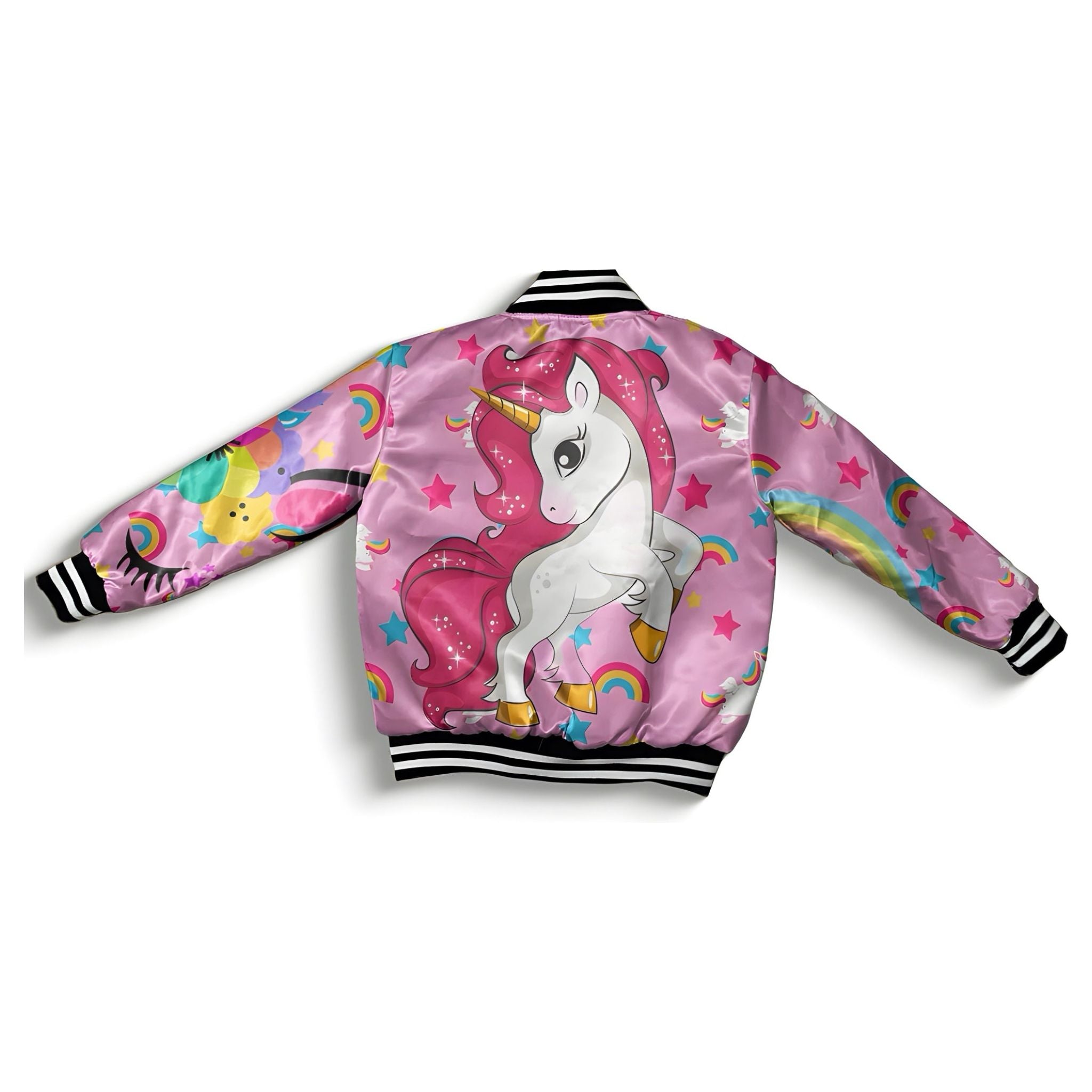 Kids pink Unicorn Bomber
