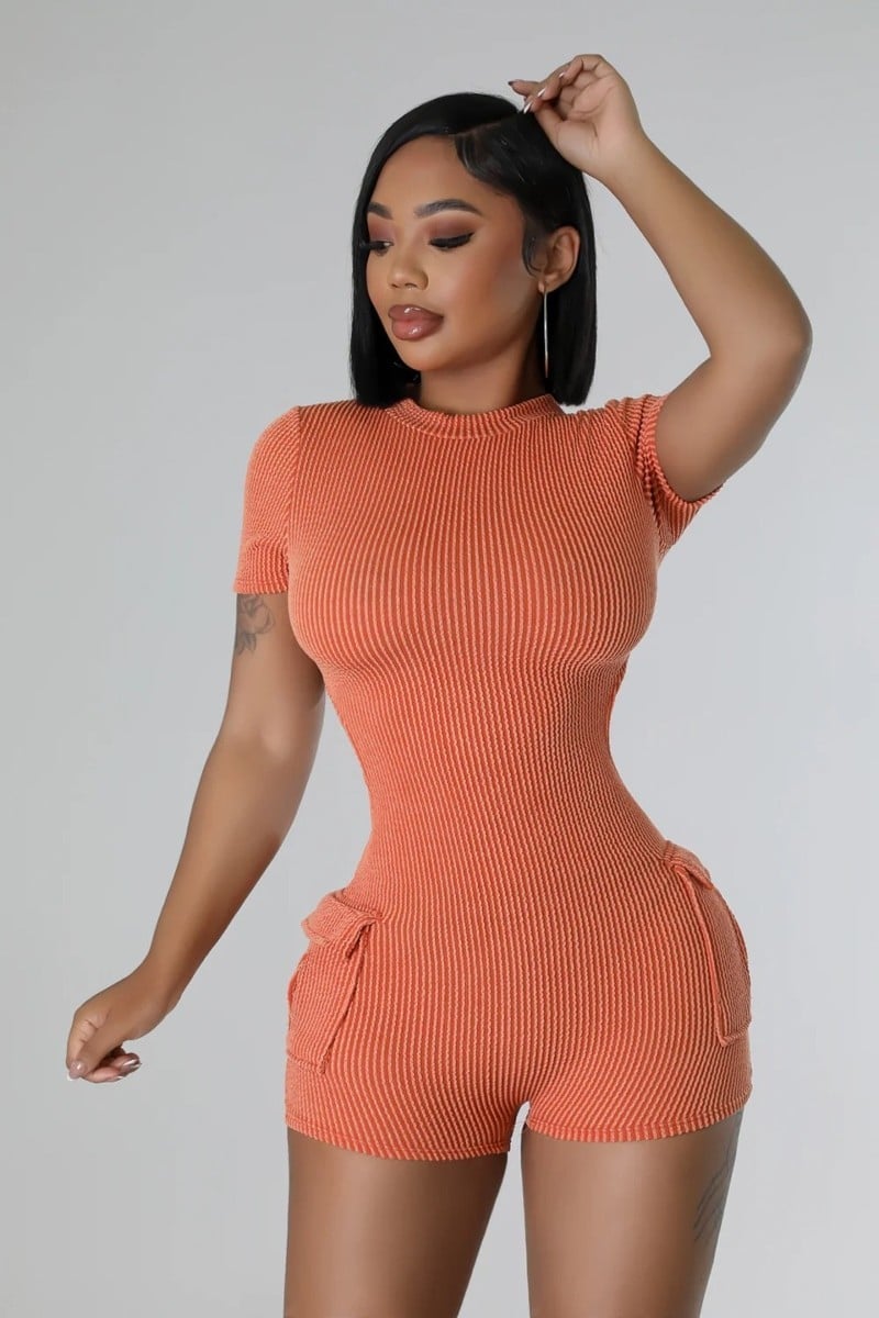 OPEN BACK POCKET DETAIL ROMPER