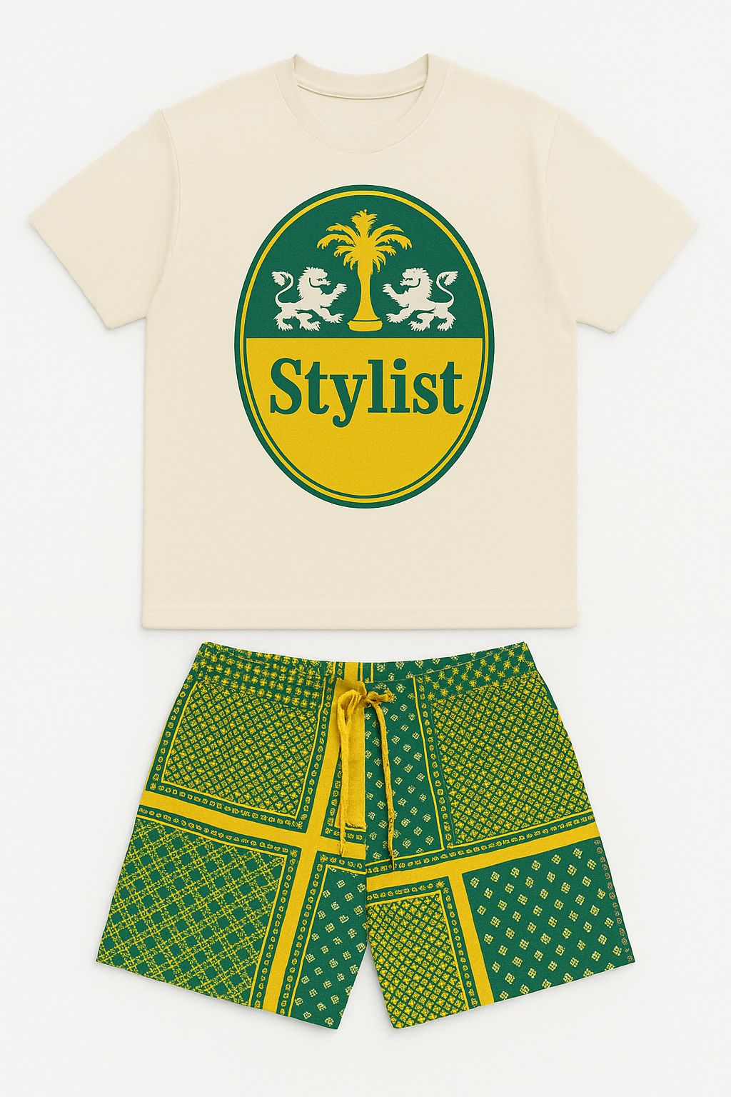 Kids Stylist Crest Tee & Patchwork Bandana Shorts Set