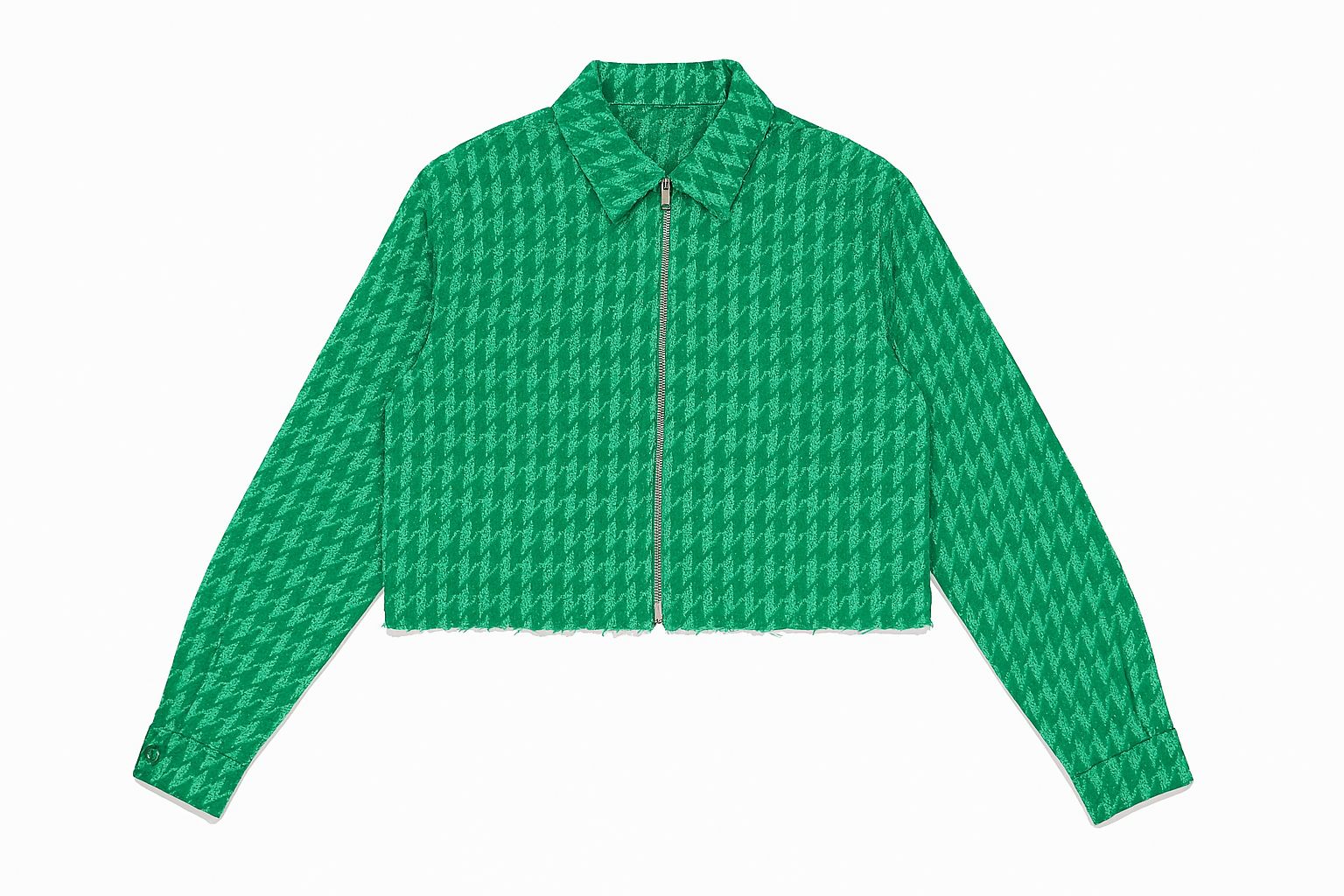 Kids School Days Jacket – Green Houndstooth Zip-Up