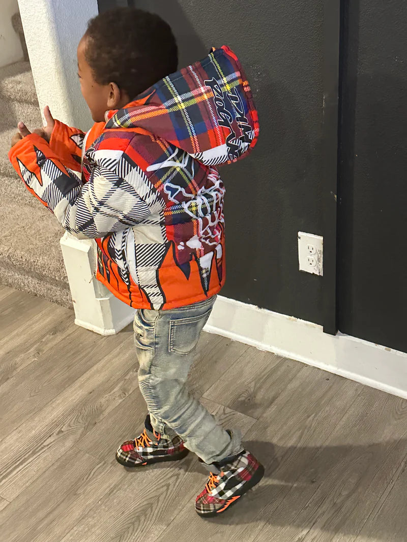 Kids Plaid Puffer