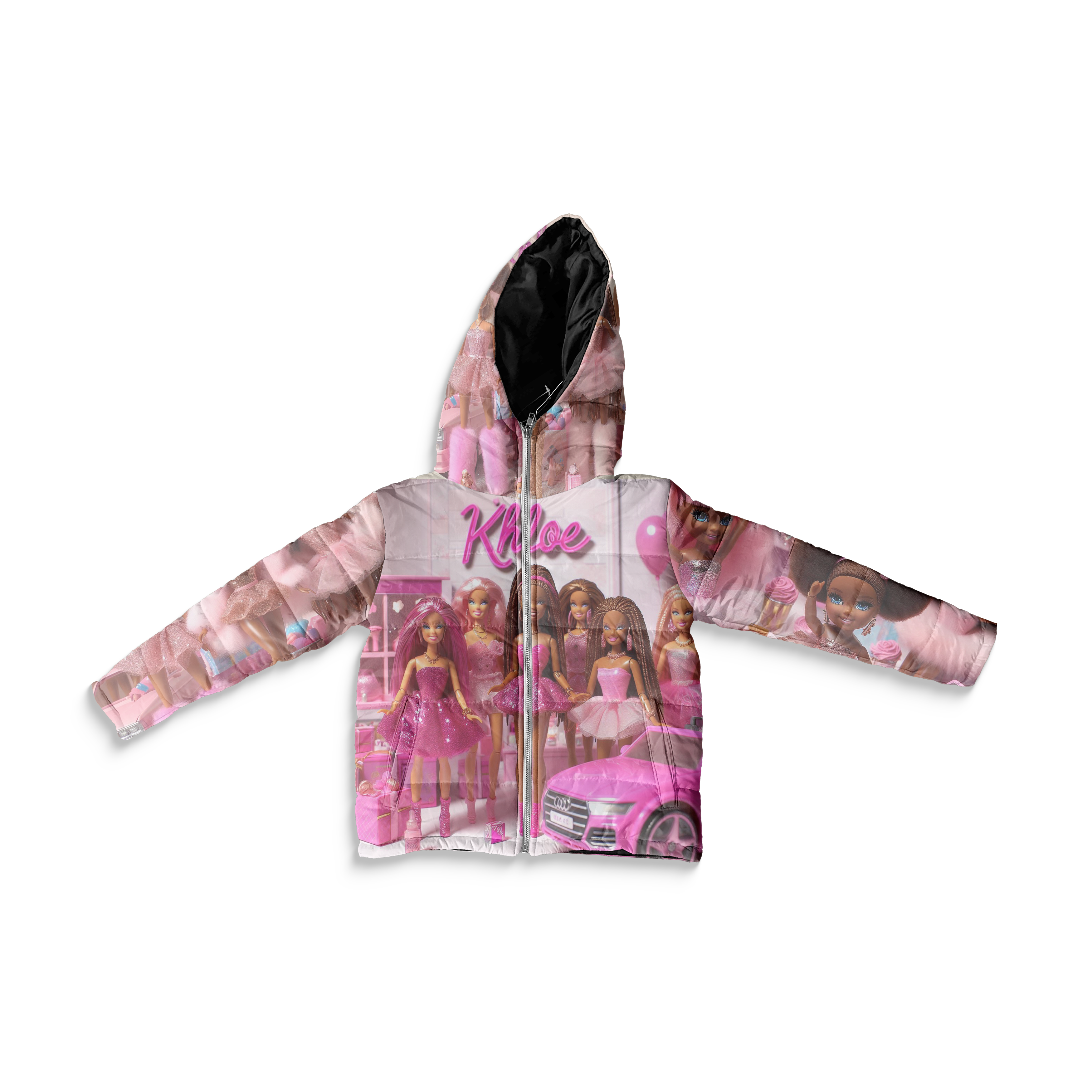 Kids Doll Barbie pink Puffer