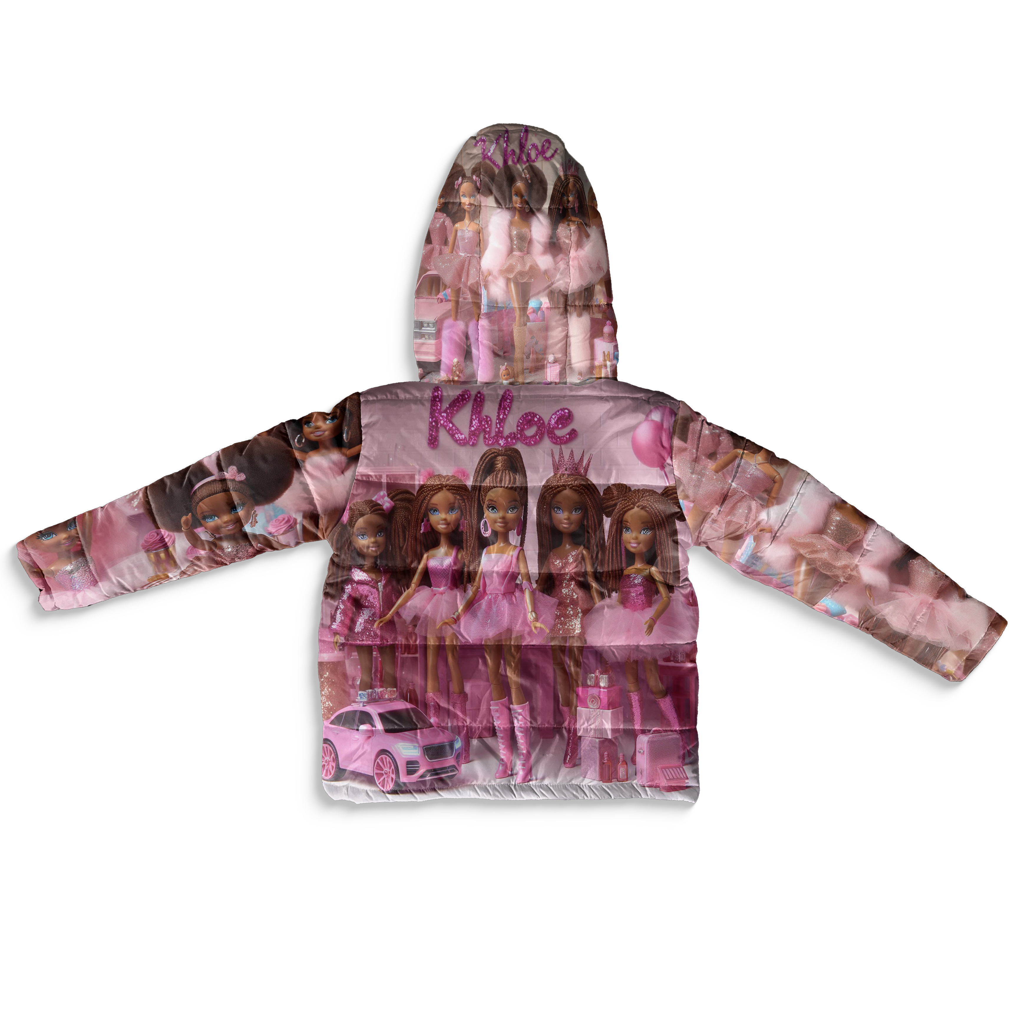 Kids Doll Barbie pink Puffer