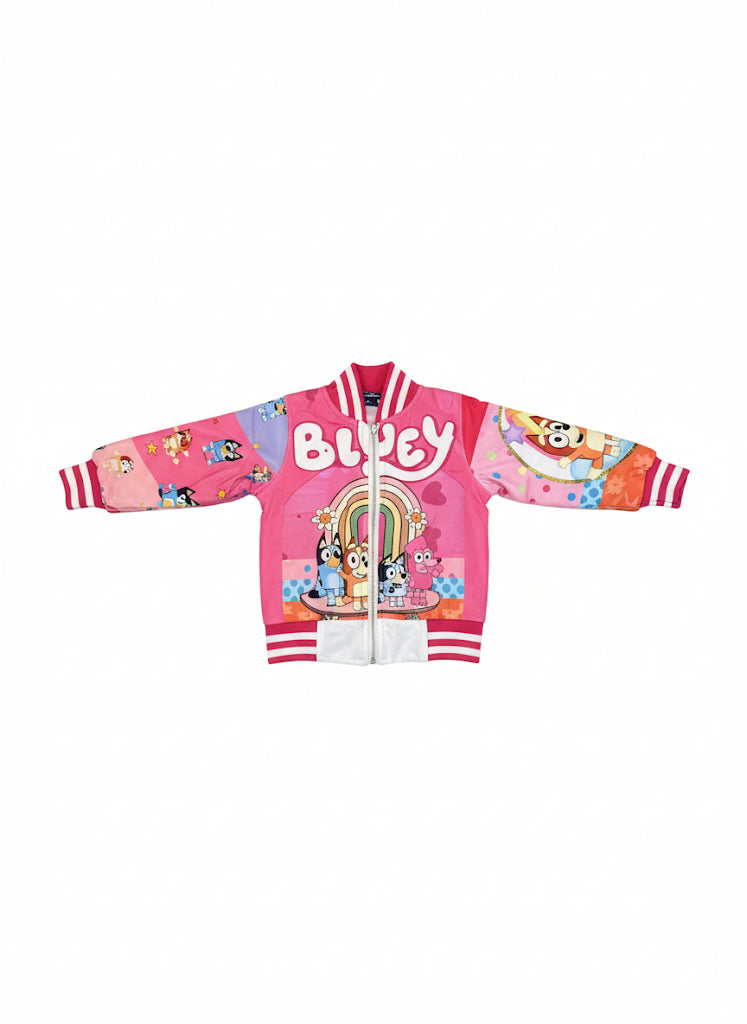 Sale Bluey Pink Kids Bomber Jacket