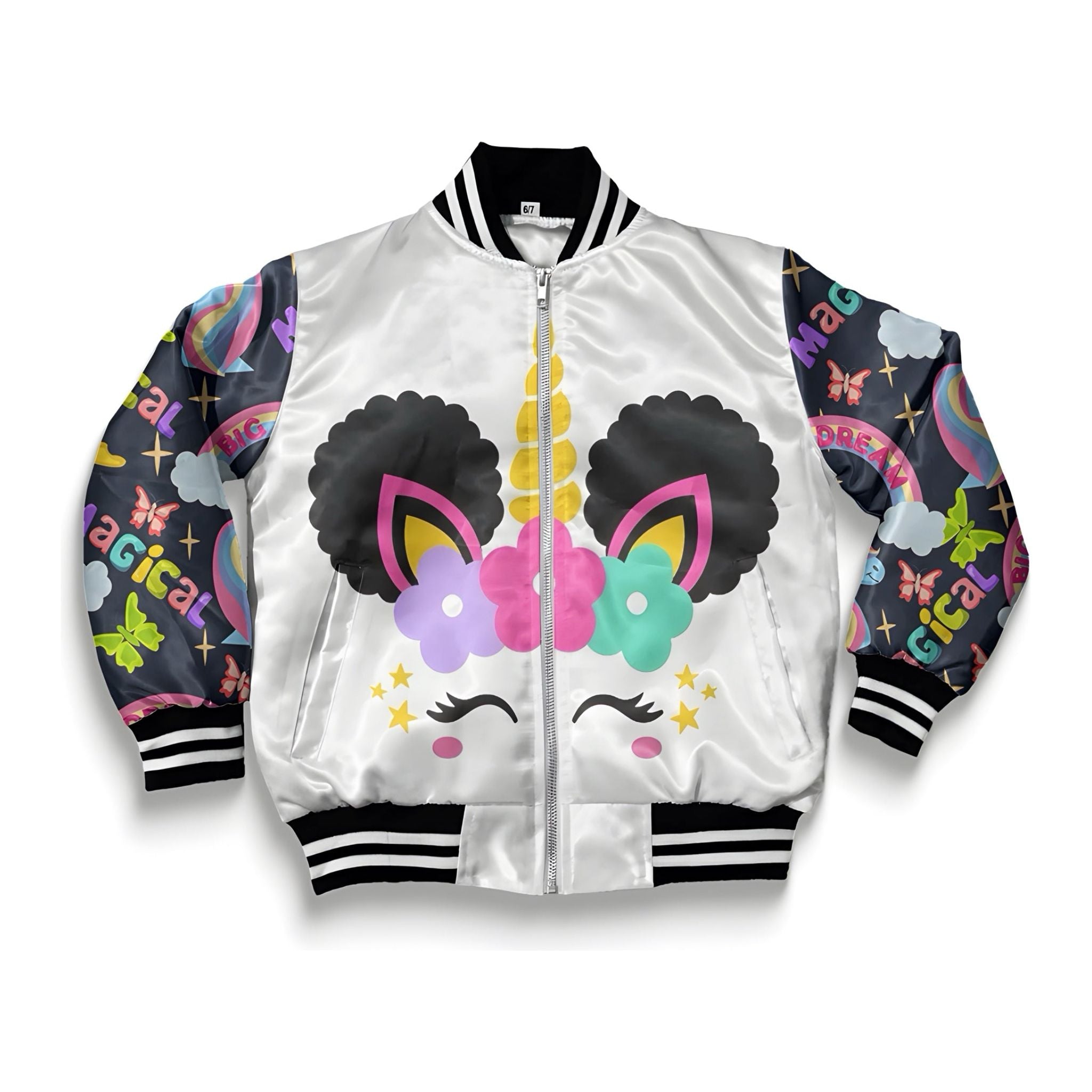 Unicorn sparkle bomber