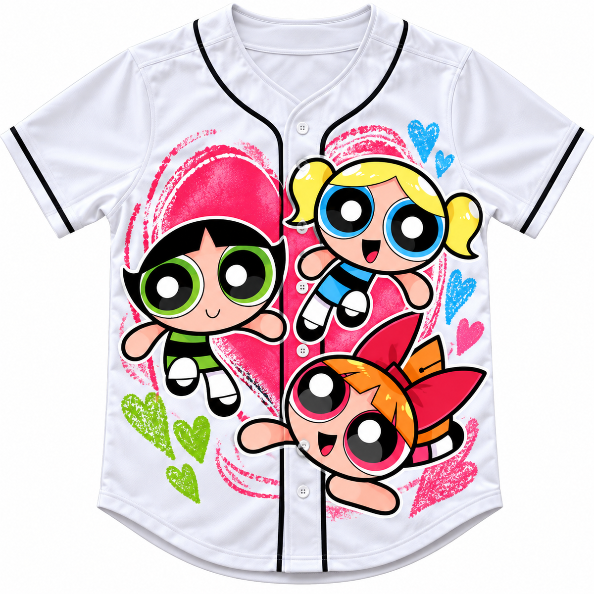 Kids Power Puff Girls Baseball Jersey