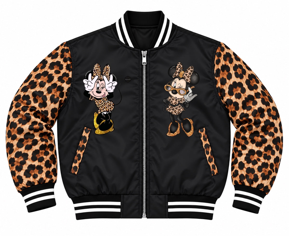 Kids Girl Leopard Minnie Bomber