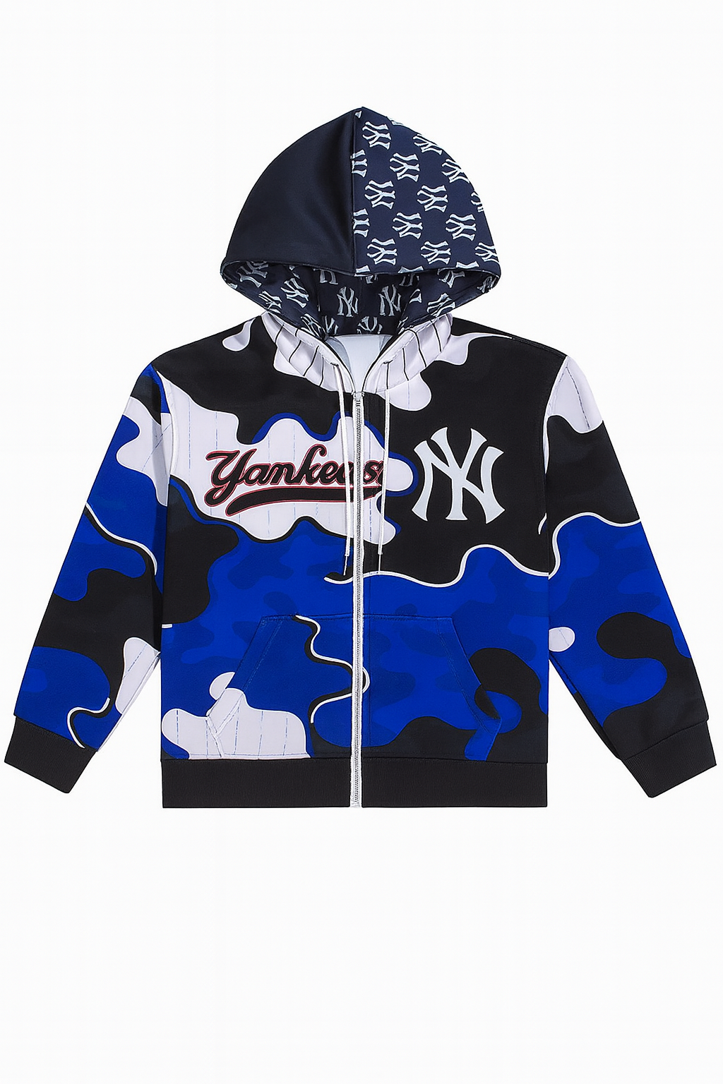 Kids Blue Camo Yankee Hoodie