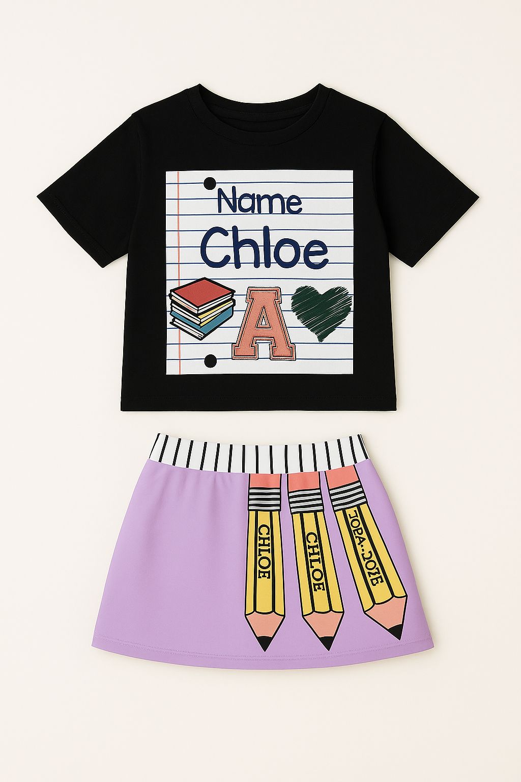 Kids Back-to-School Notebook & Pencil Skirt Set