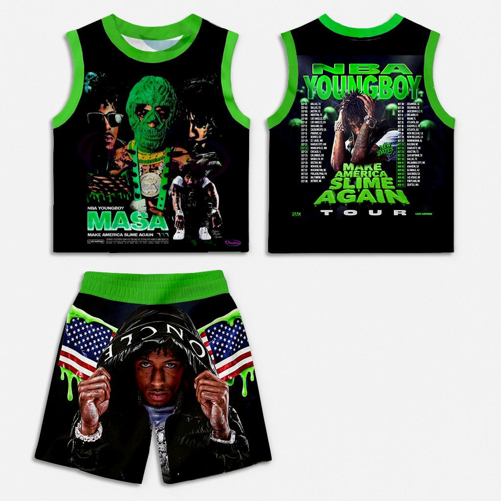 Kids Urban Graphic Outfit Set – NBA YoungBoy Print & Tour-Inspired Design