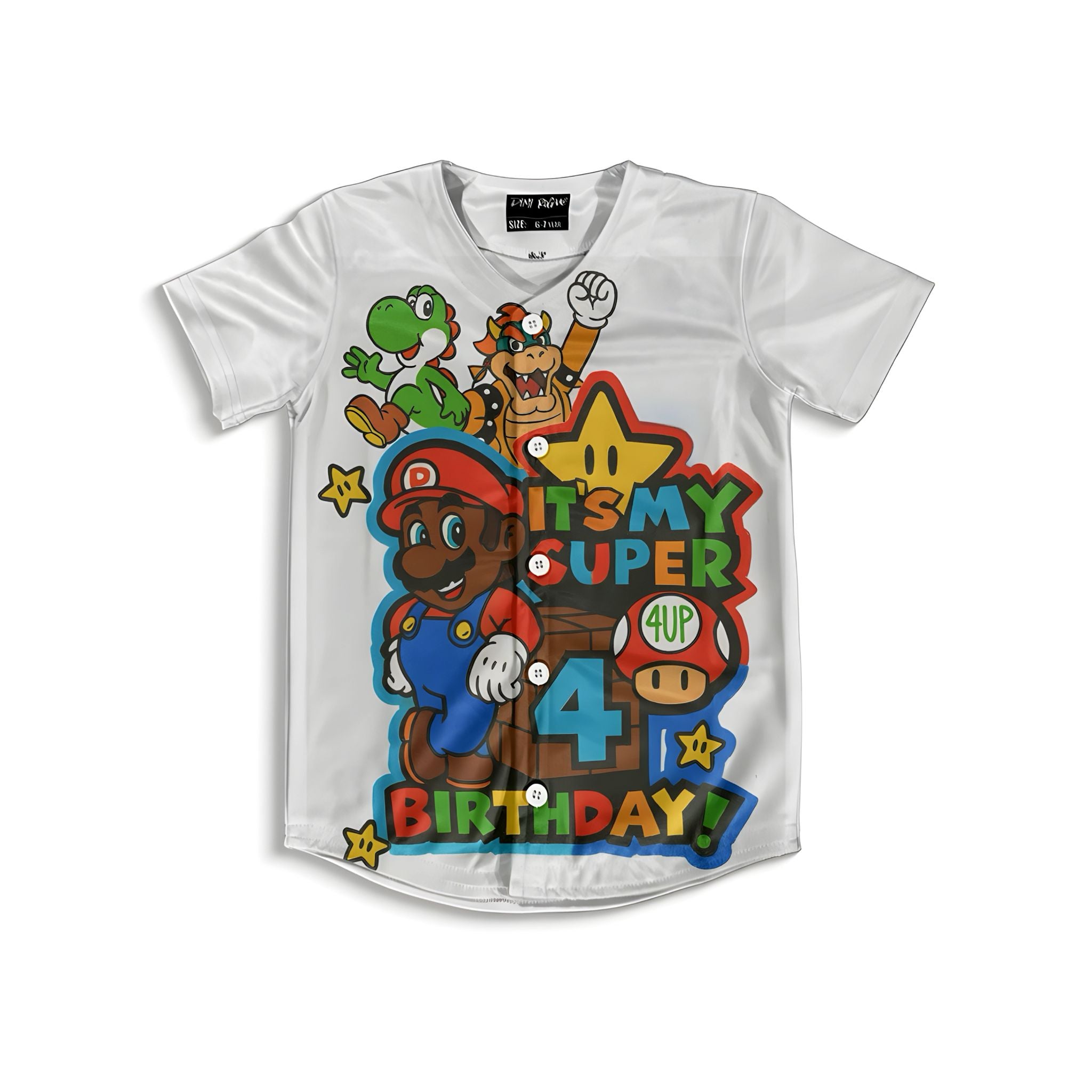 Kids Melanin Super Mario Baseball jersey