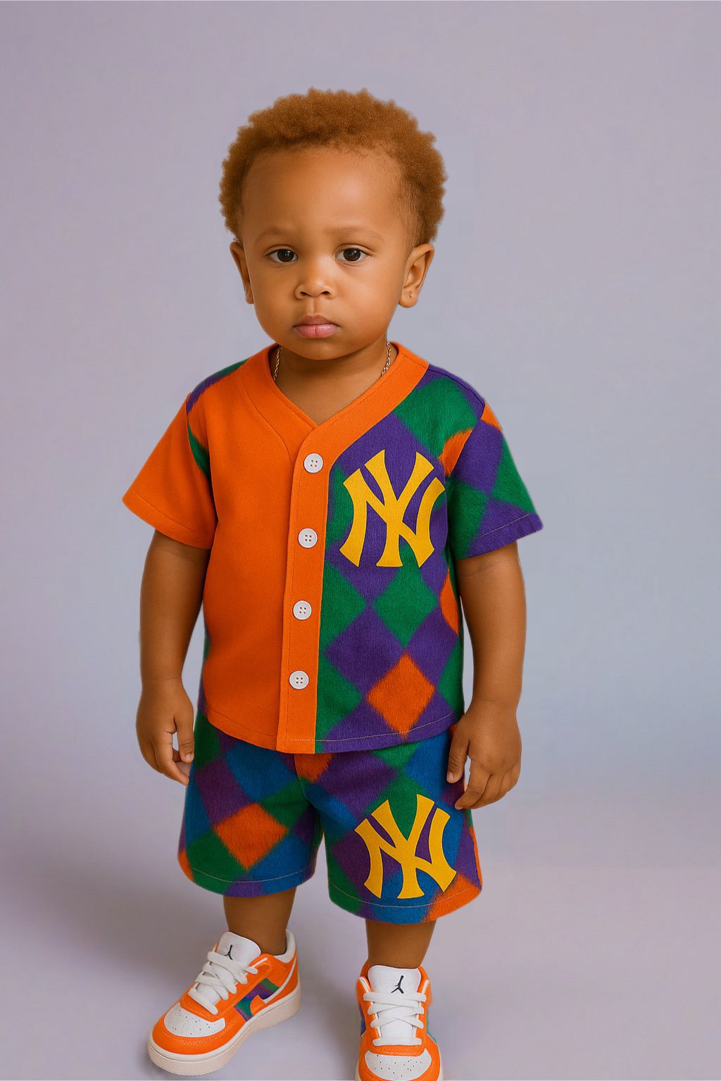 Kids Color Block NY Baseball Set