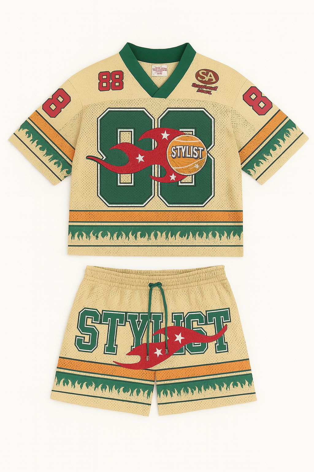 Kids Stylist Flame Sports Jersey Set