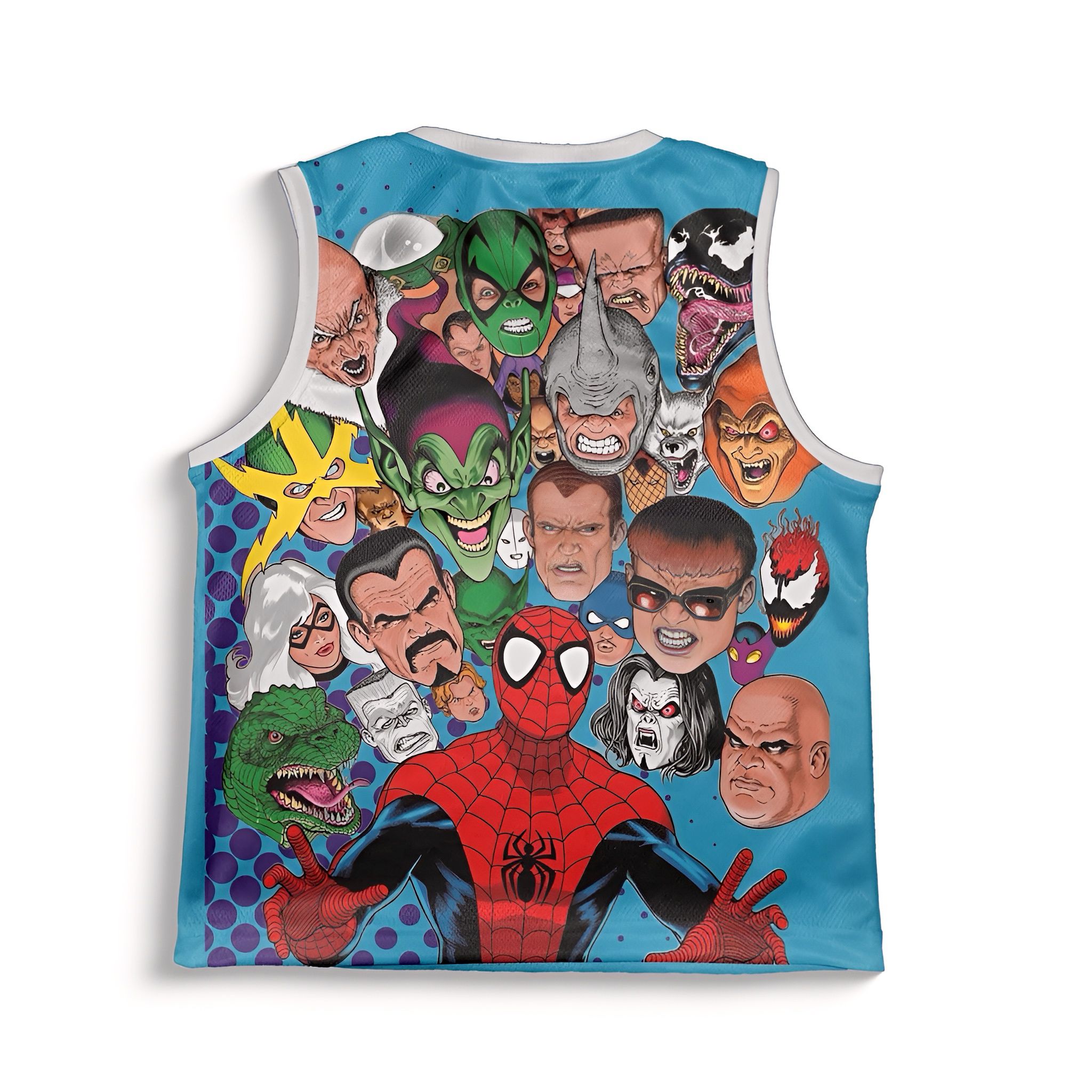 Kids Spider-Man blue Basketball jersey