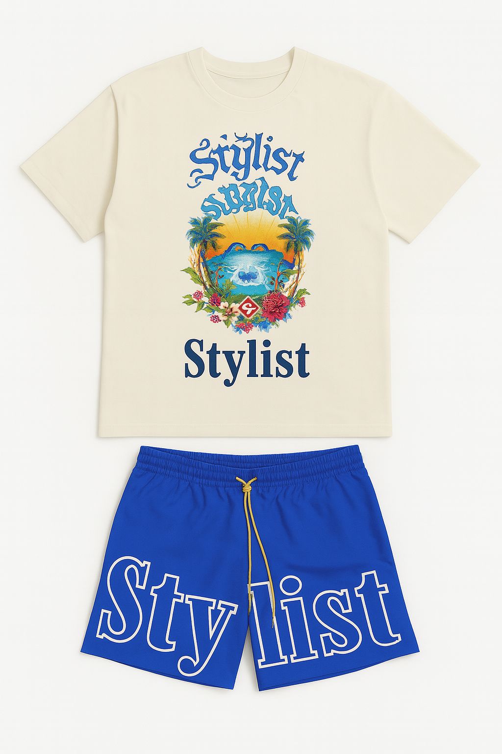 Kids Stylist Graphic Tee & Shorts Set – Beach Vibes Edition