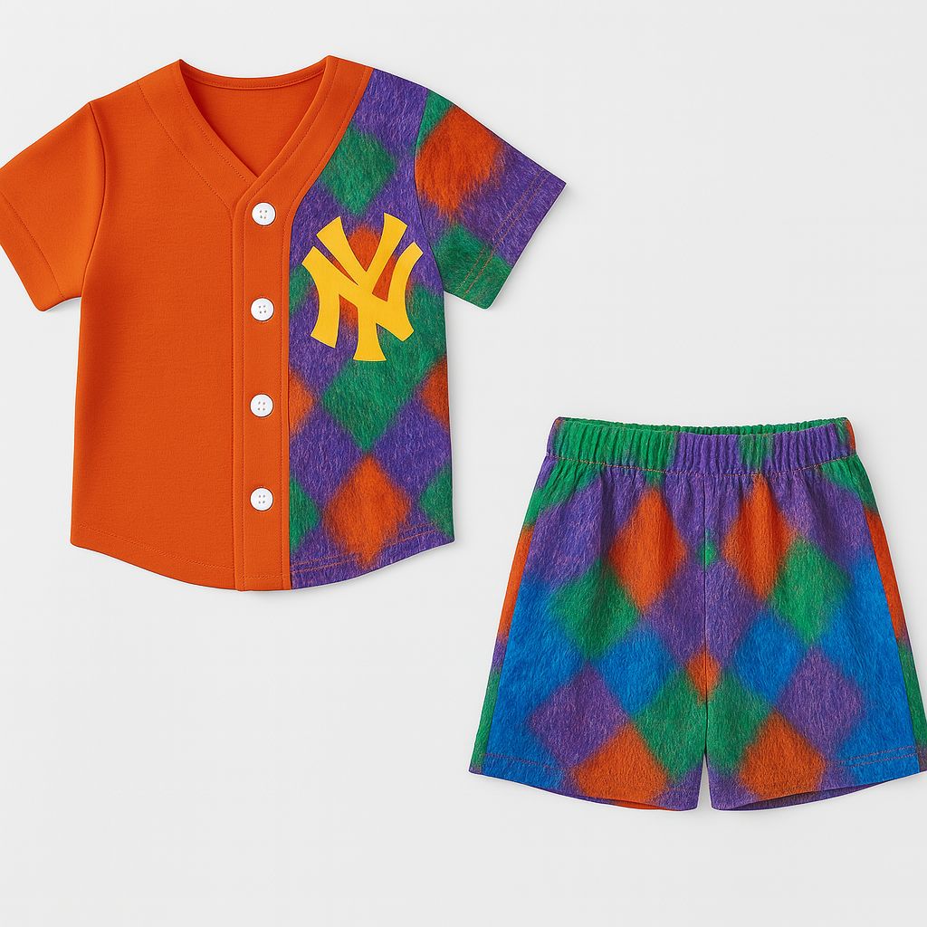 Kids Color Block NY Baseball Set