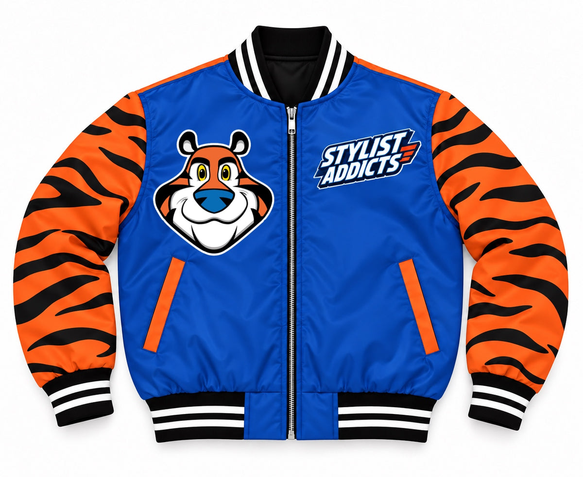 Tiger stripe bomber front