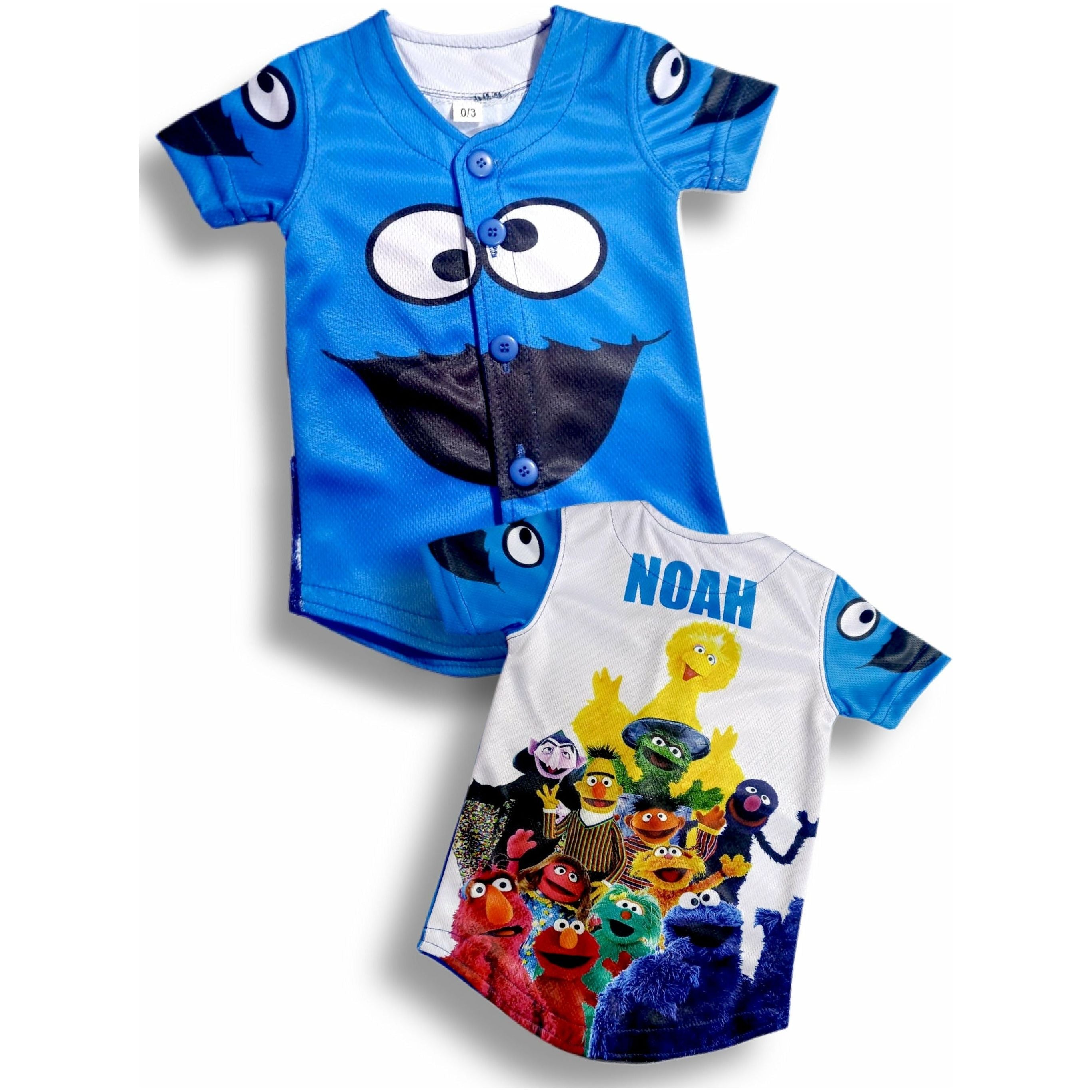 Kids Cookie Monster baseball jersey