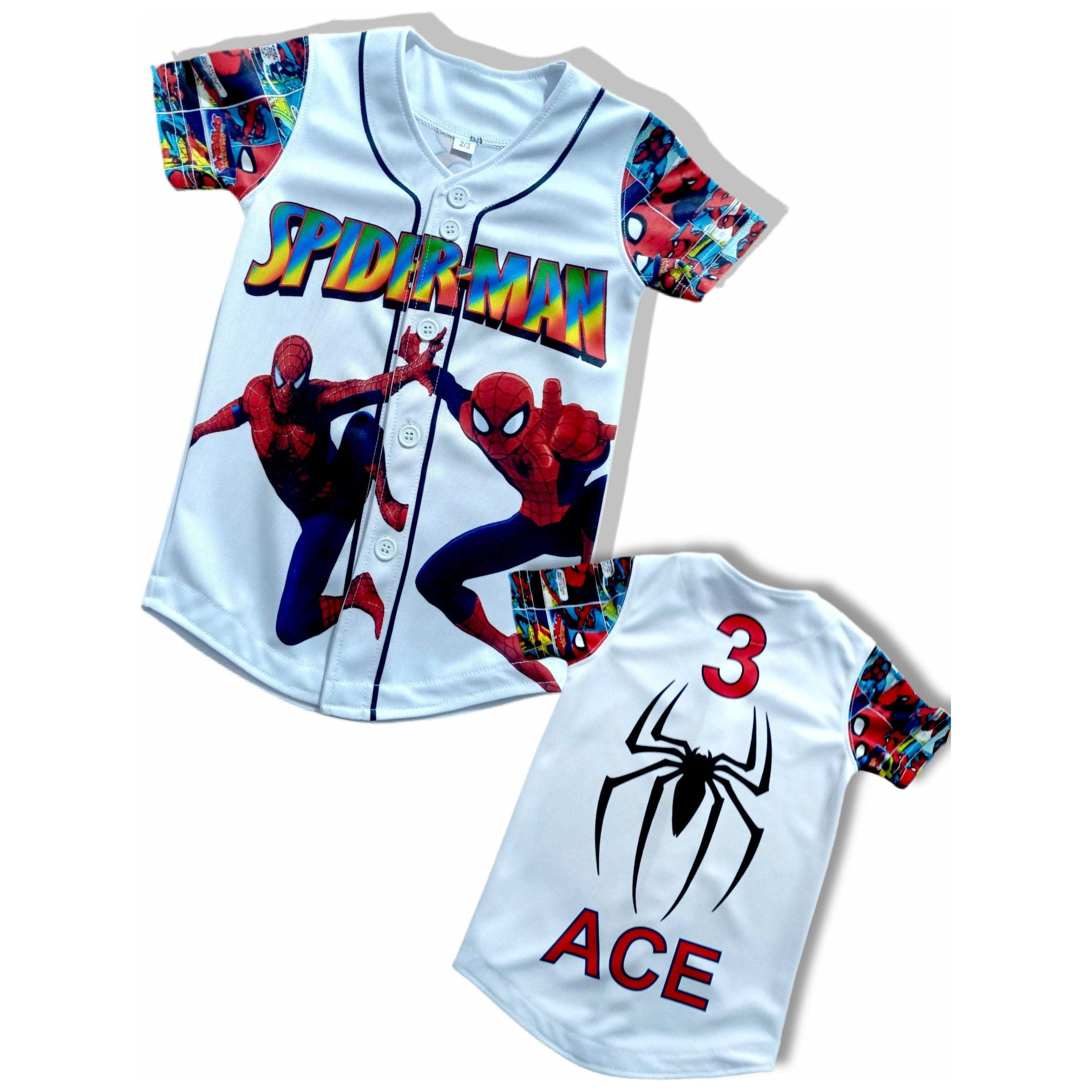 Kids Spiderman Baseball Jersey