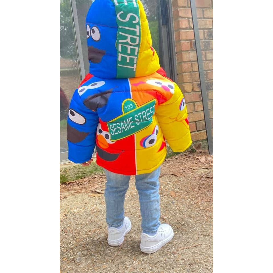 Elmo Cookie Monster puffer jacket