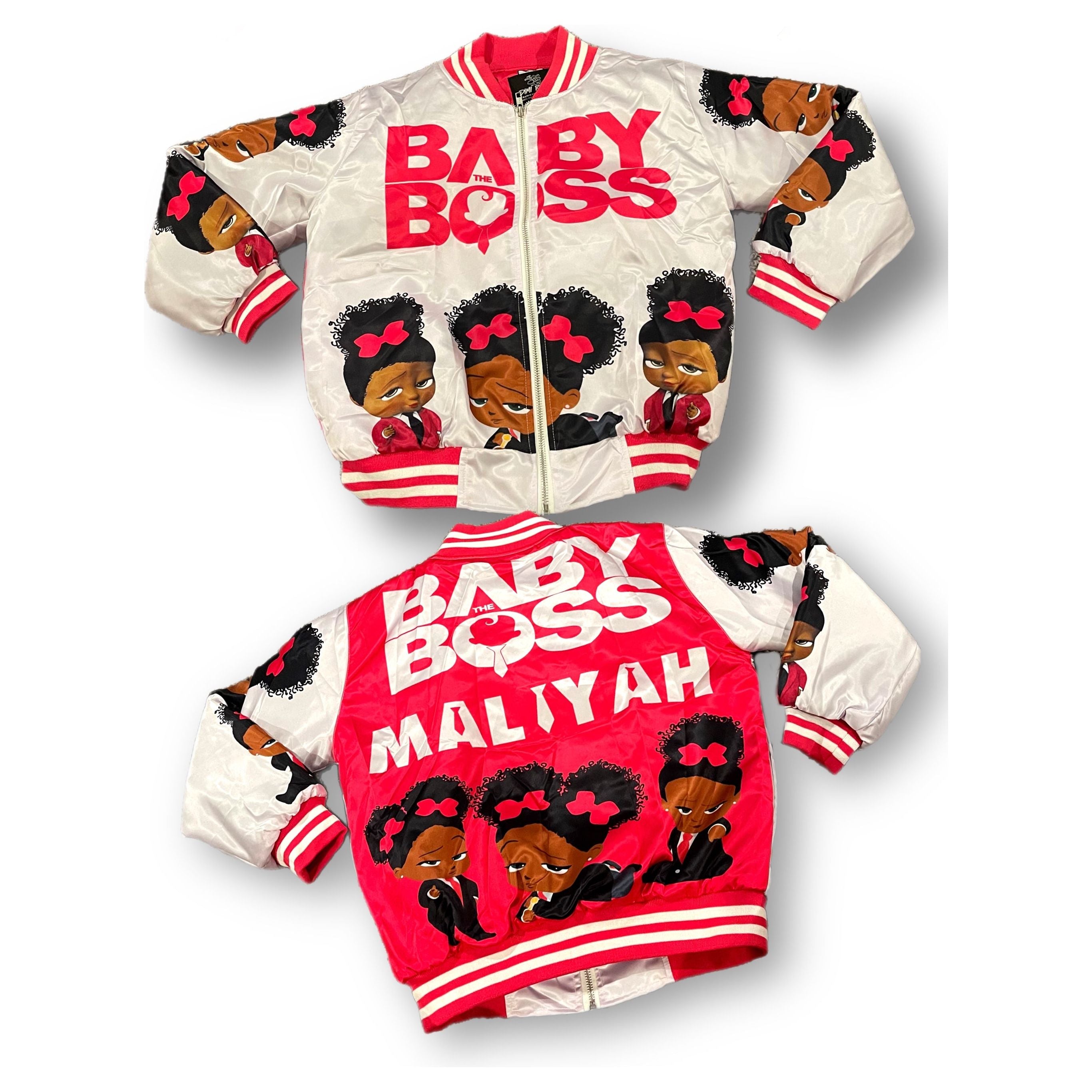 Girls Boss baby Melanin bomber jacket