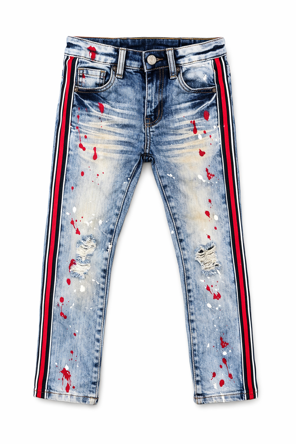 Kids red silver blue denim Jeans