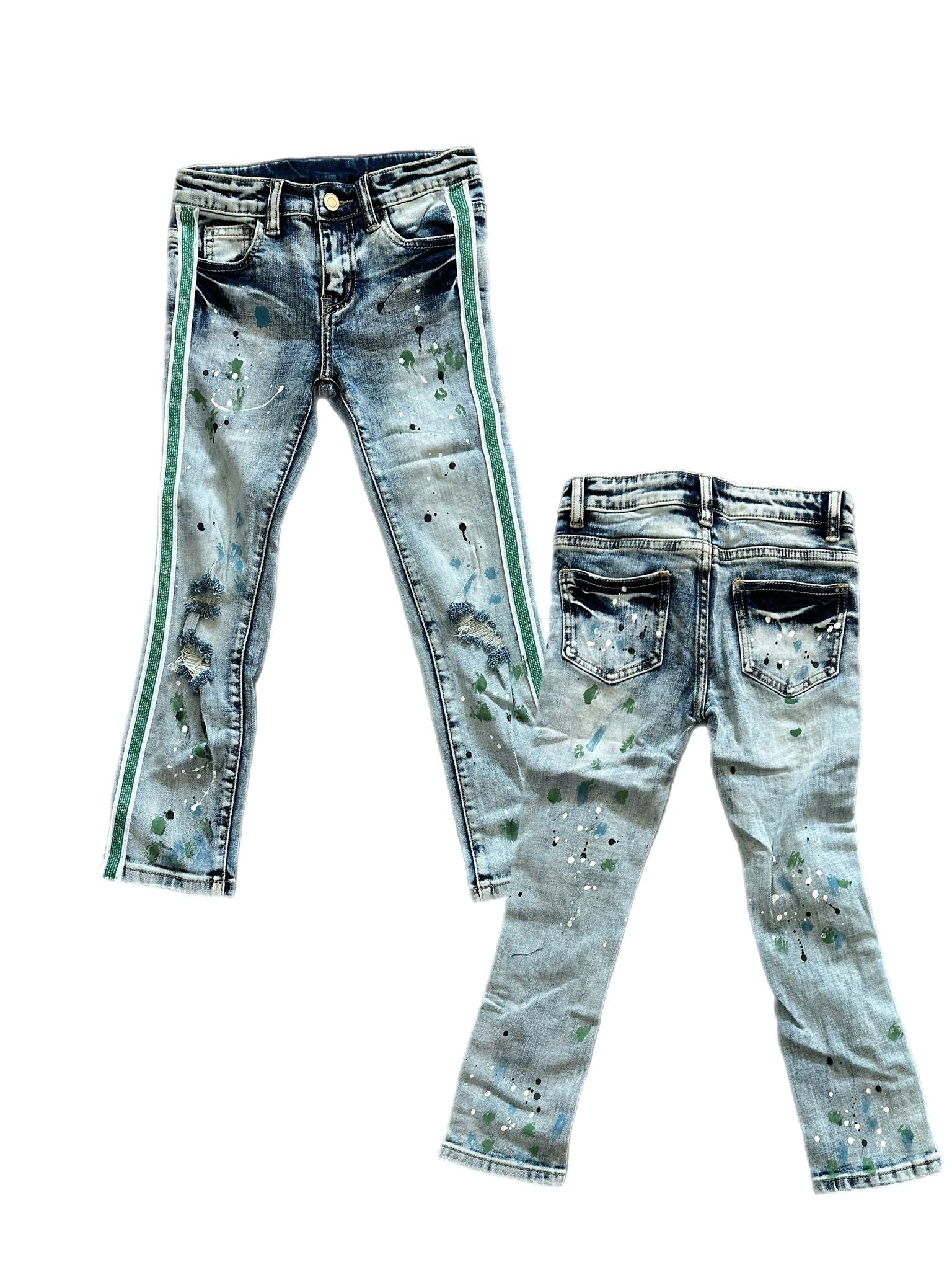 Kids Green Line Denim Jeans