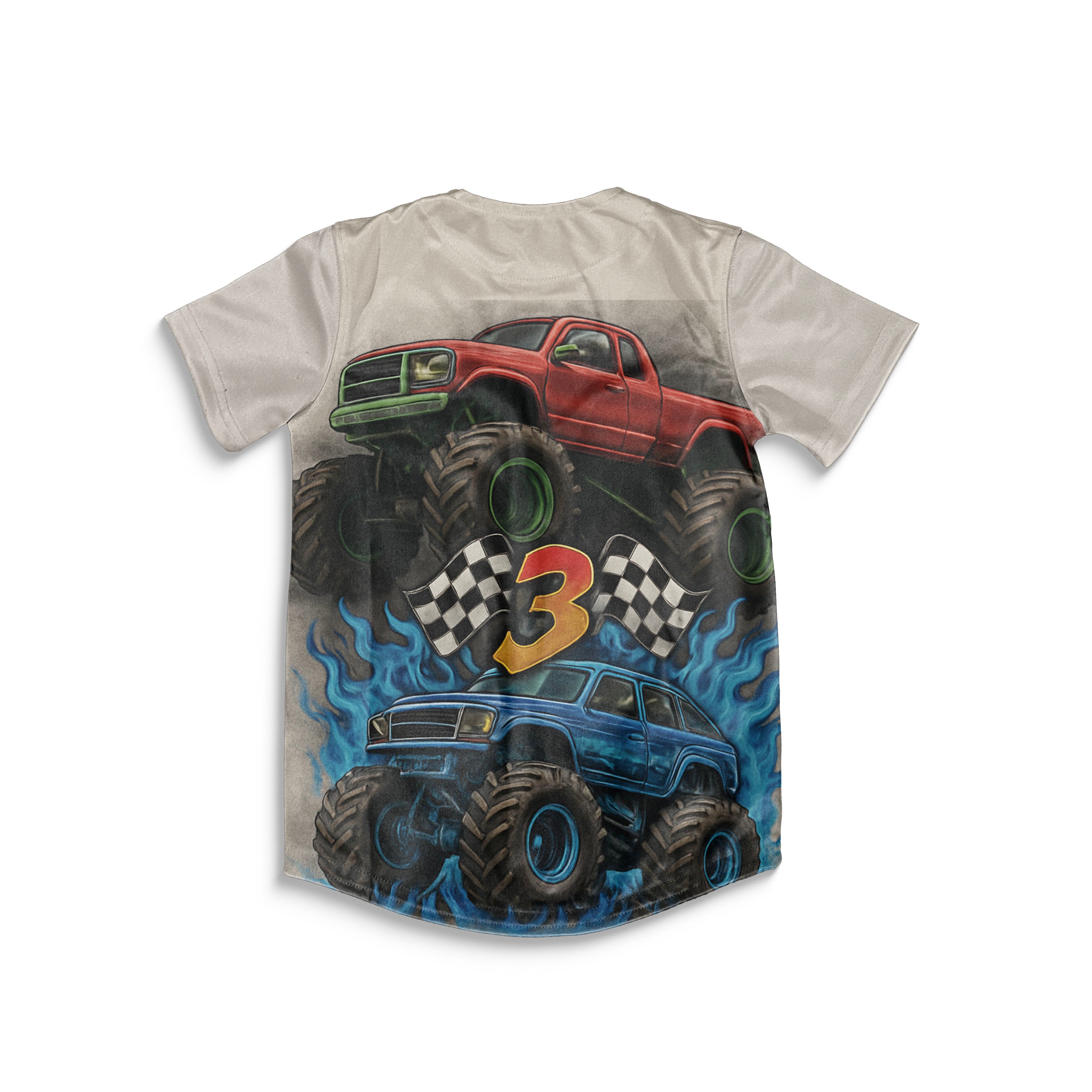 Kids Monster Truck Baseball Jersey
