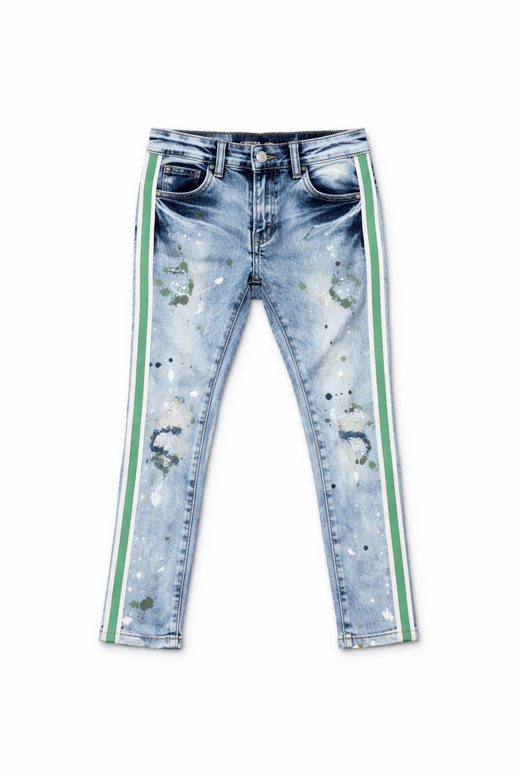 Kids Green Line Denim Jeans