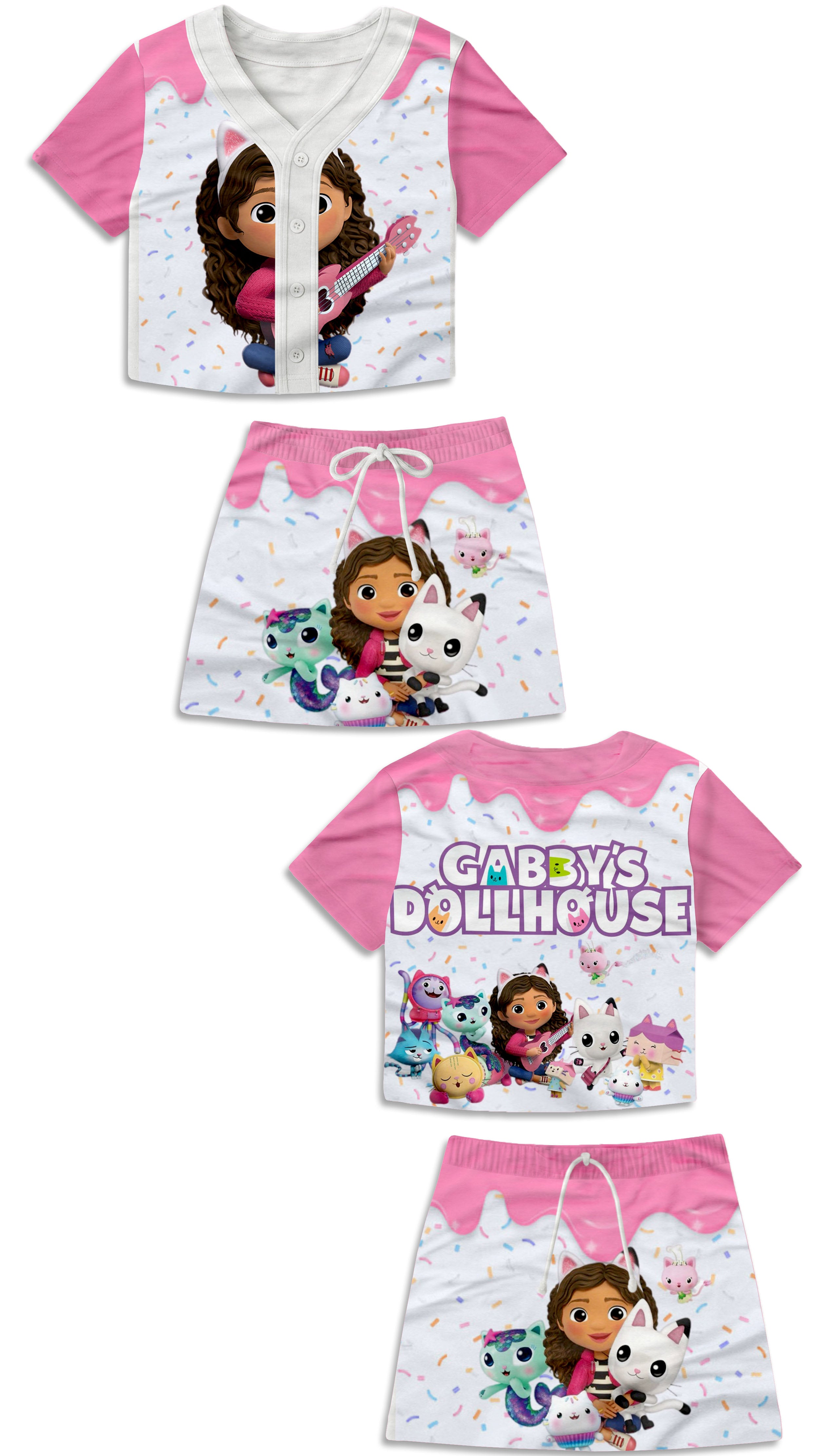 Girls Gabby Baseball Jersey And Skirt Set