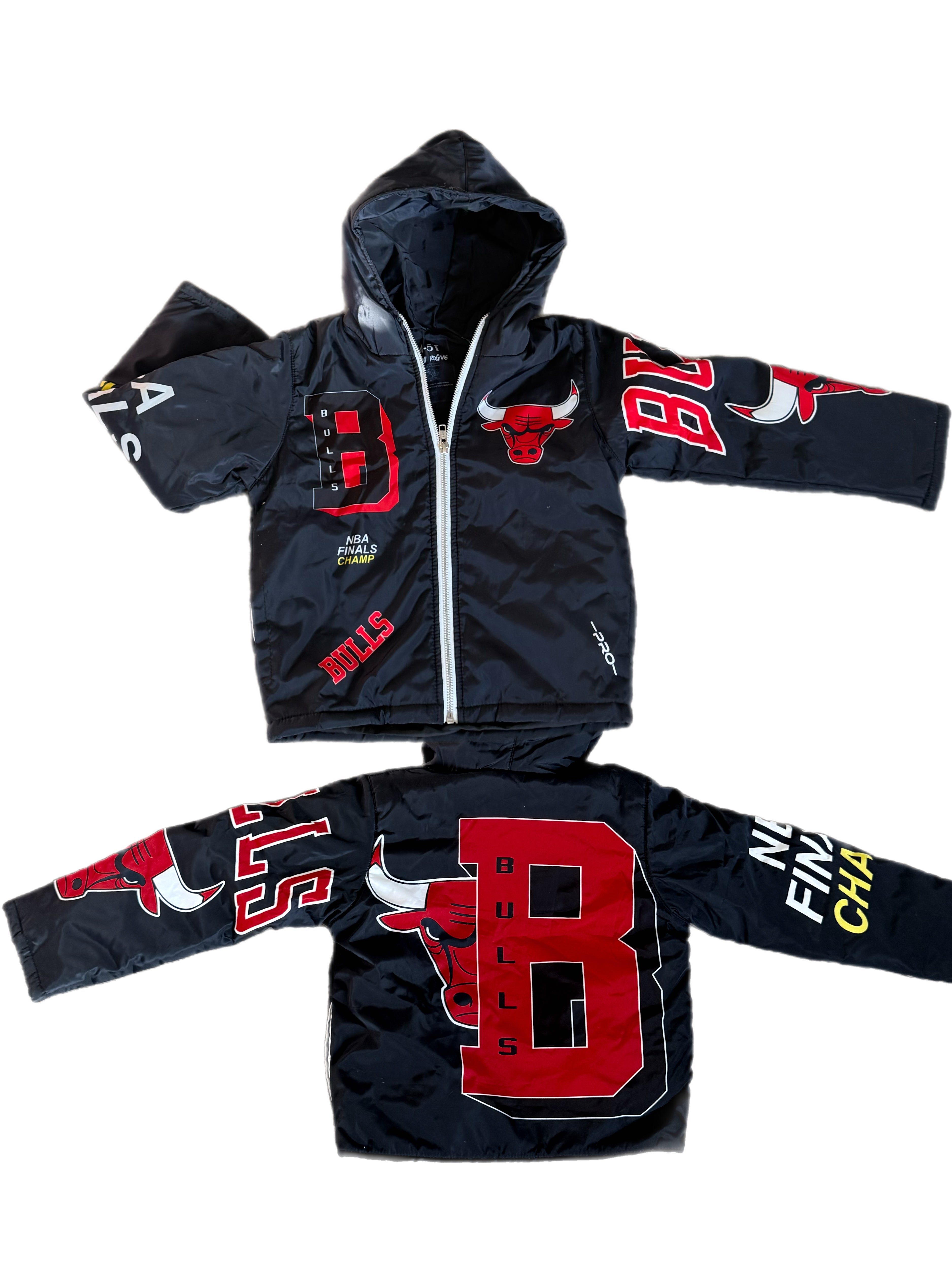 Kids Black Bulls Wind Breaker