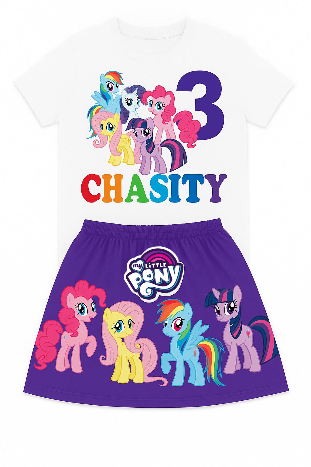 Kids my my little pony Outfit  Skirt & Tee