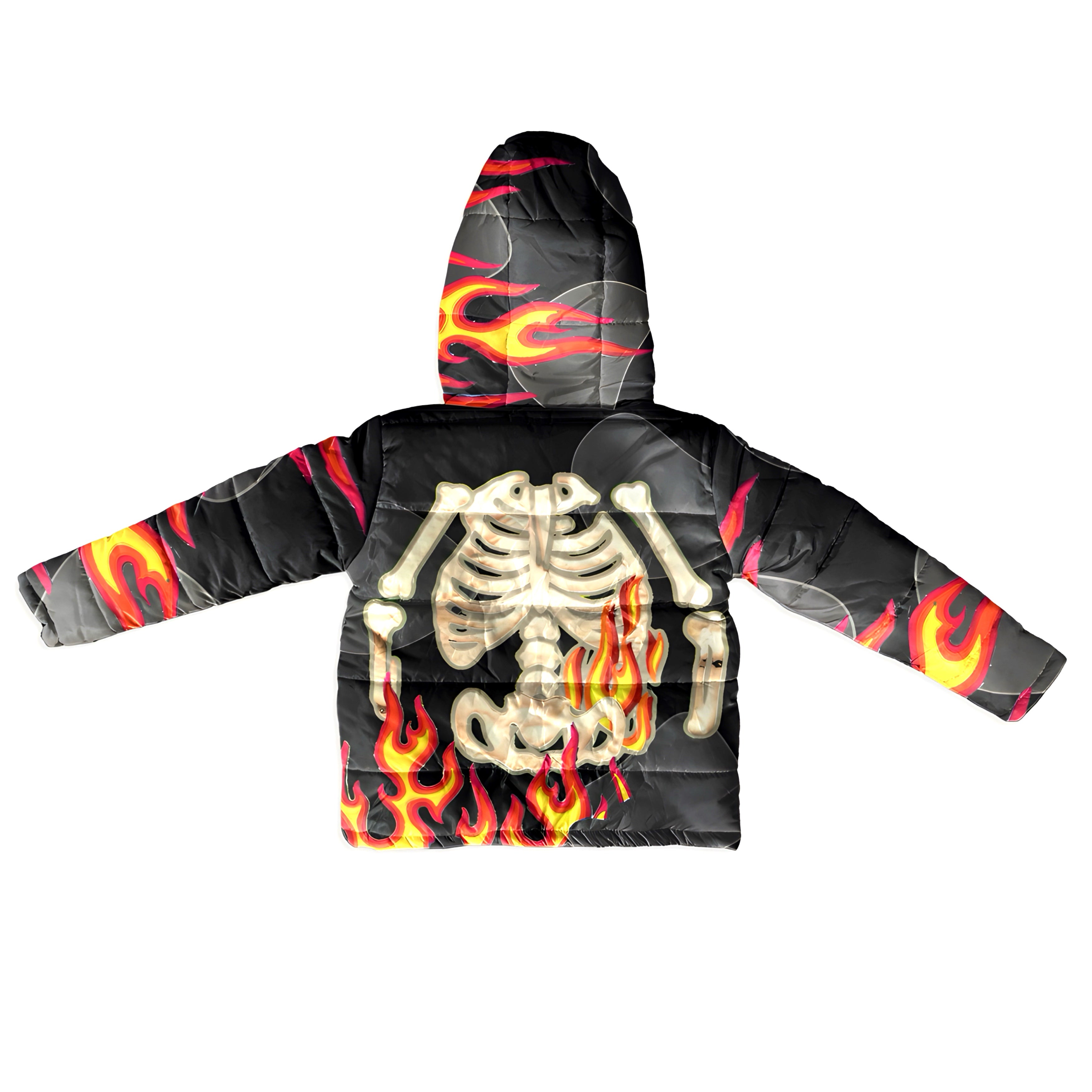 Kids Black Skull Silh Puffer