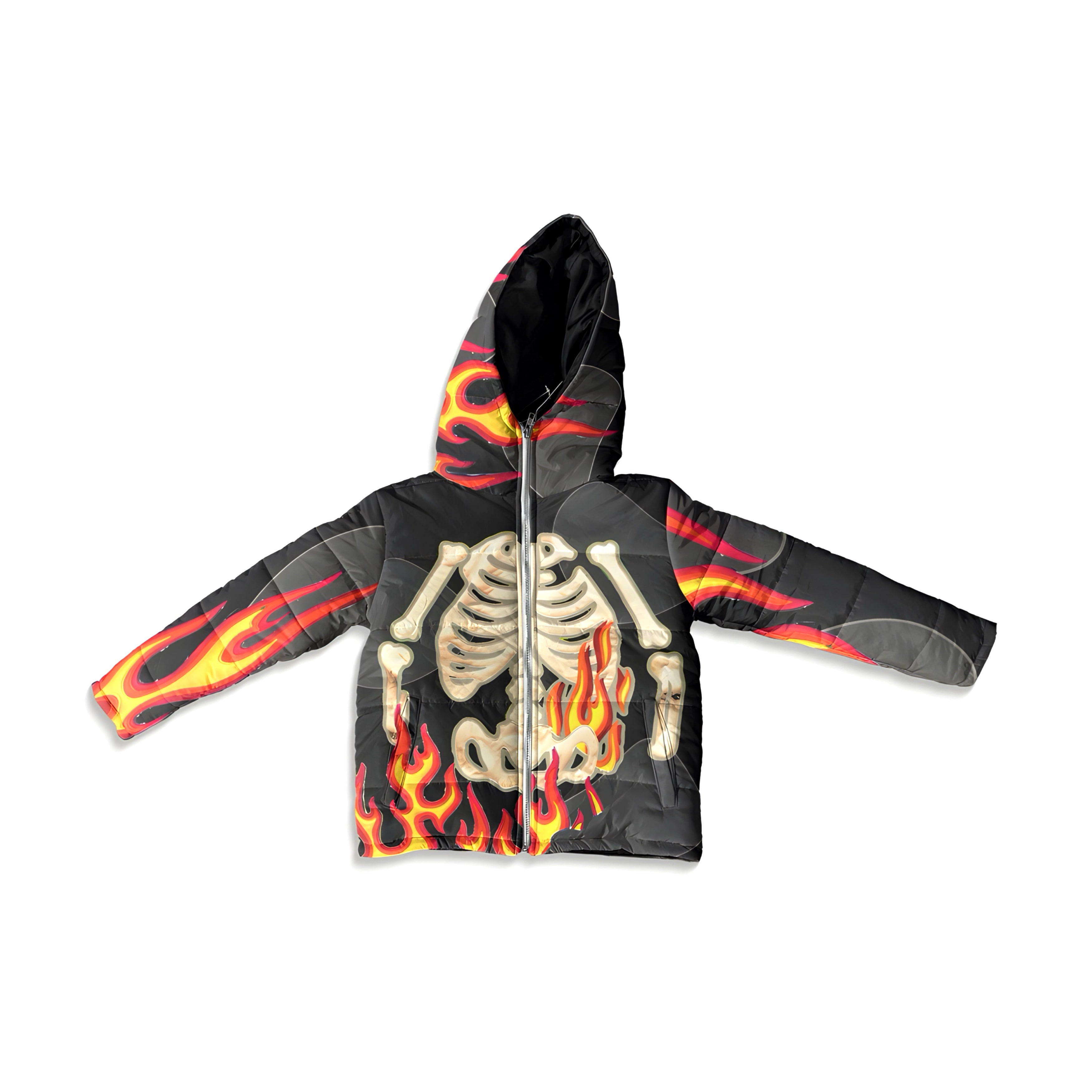 Kids Black Skull Silh Puffer