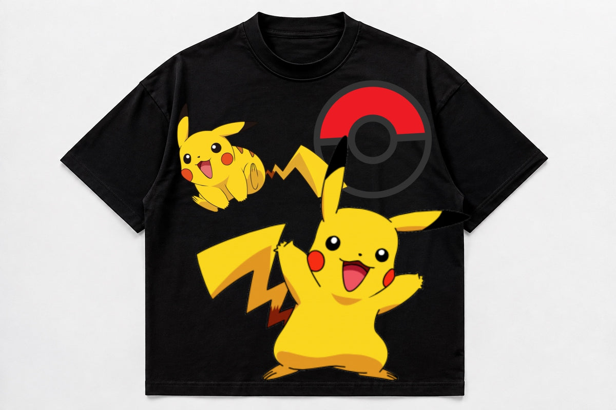 Kids Black Out Pikachu Boxy fitted T-shirt