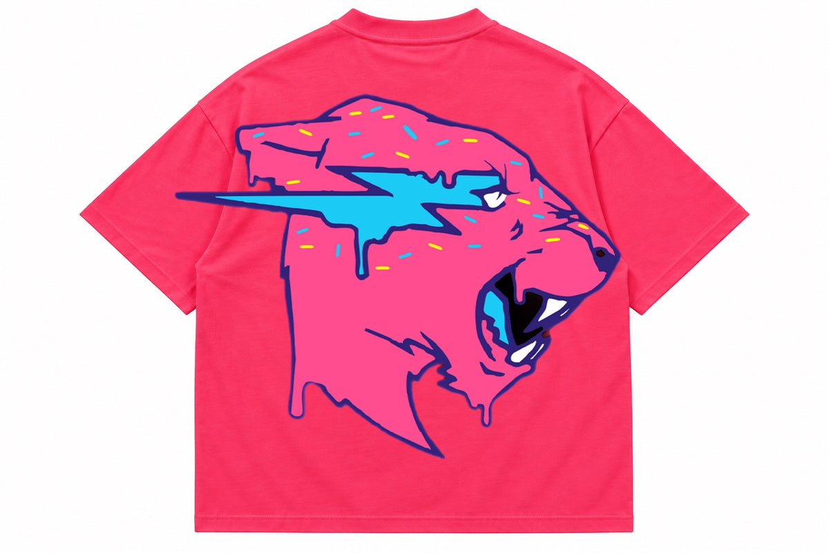 Pink Mr.Beast Mode Boxy Fit T-shirt