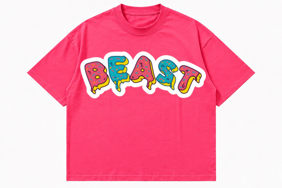 Pink Mr.Beast Mode Boxy Fit T-shirt