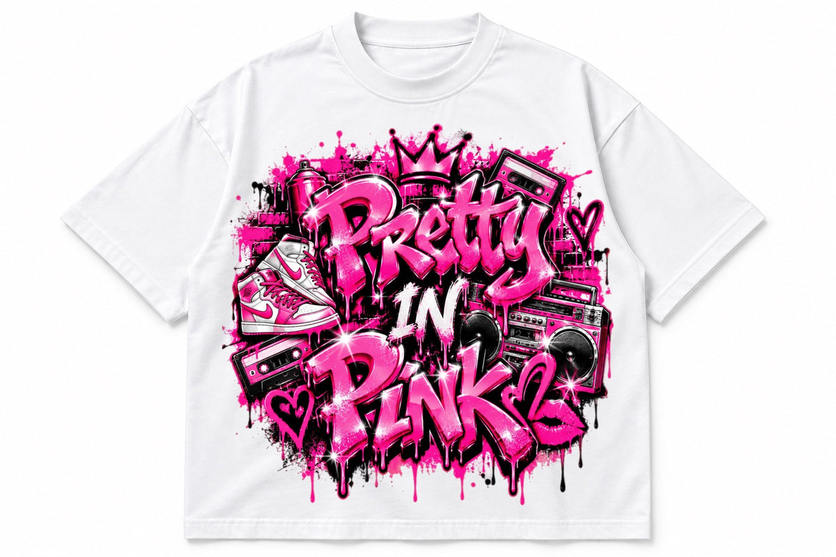 Kids girls pretty in pink boxy fitted t-shirt