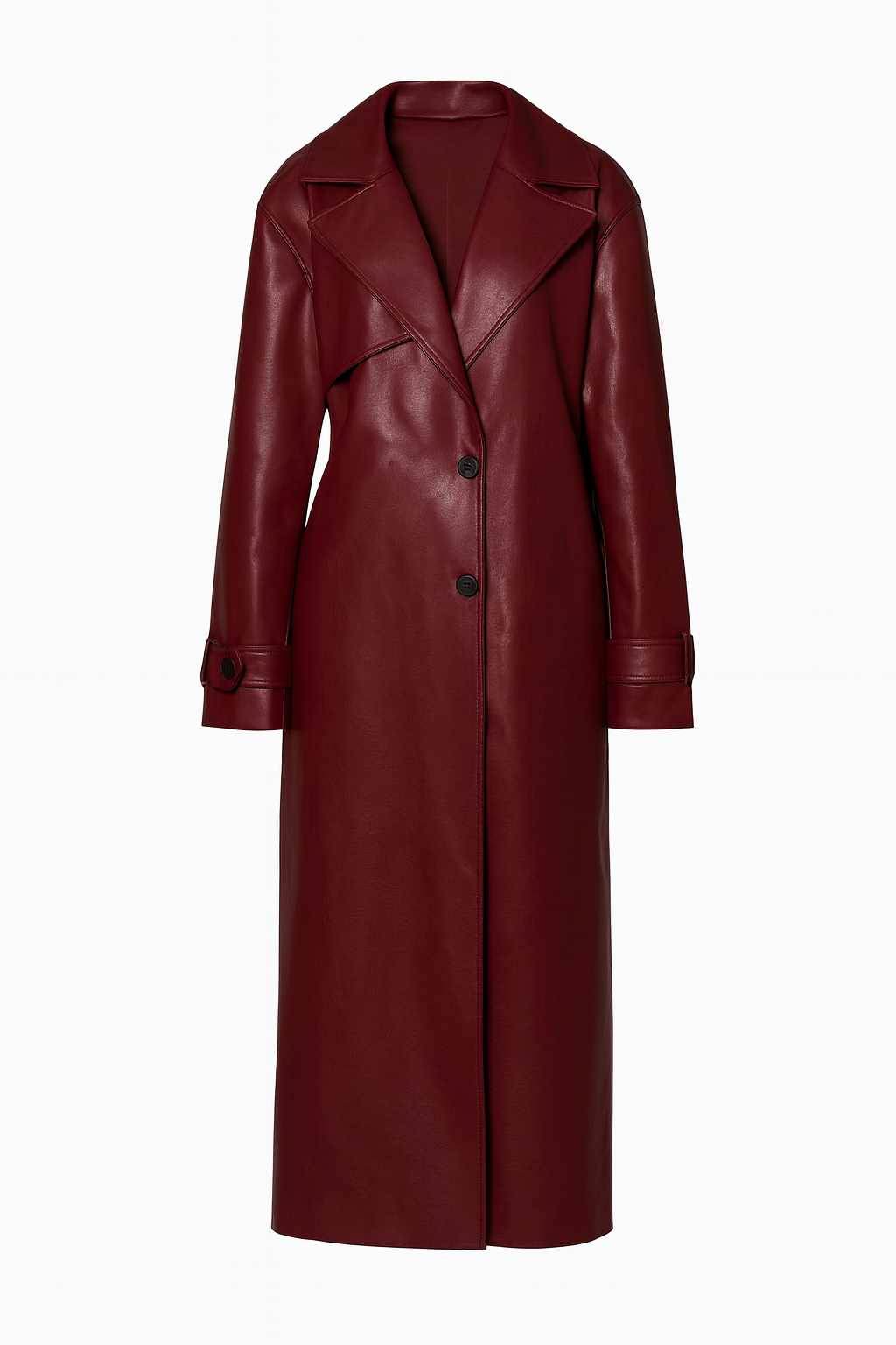 Kids Bold burgundy leather trench