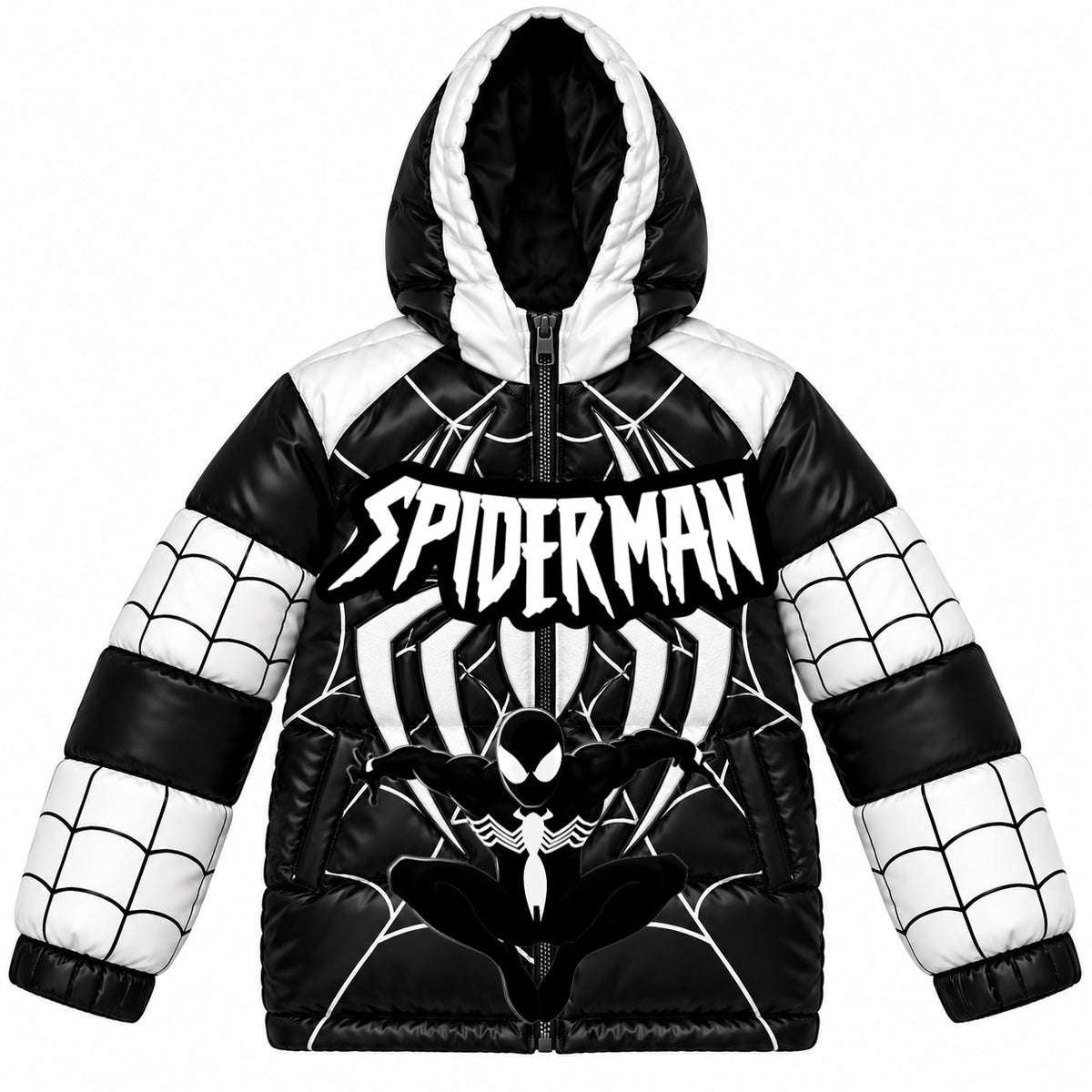 Kids Black Amazing Spidey Puffer Jacket
