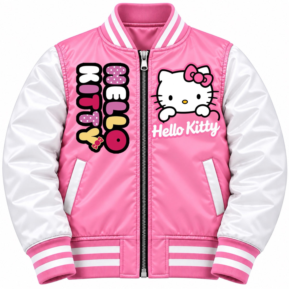 Kids Girls Pink Hello Kitty Bomber
