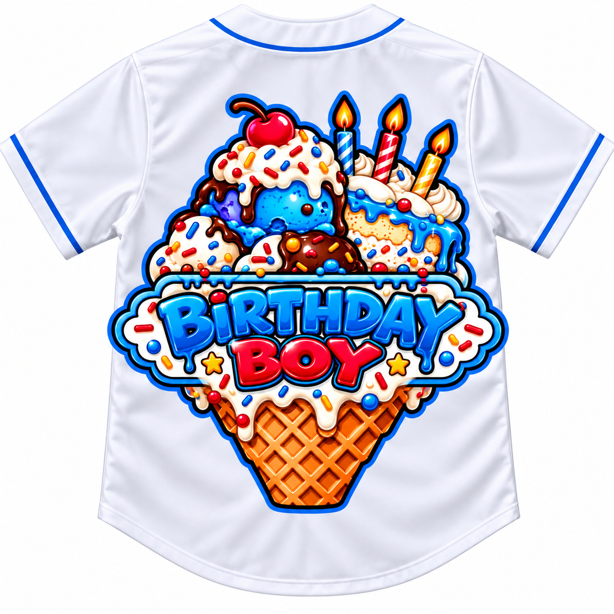 Birthday Boy Cake & Ice Cream Baseball Jersey