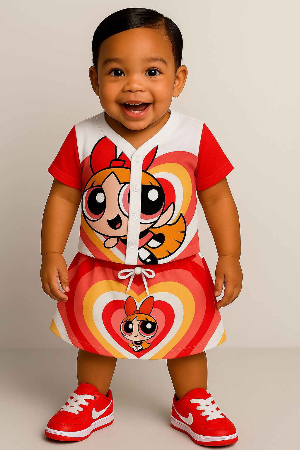 Girls Blossom PPG Baseball Jersey And Skirt Set