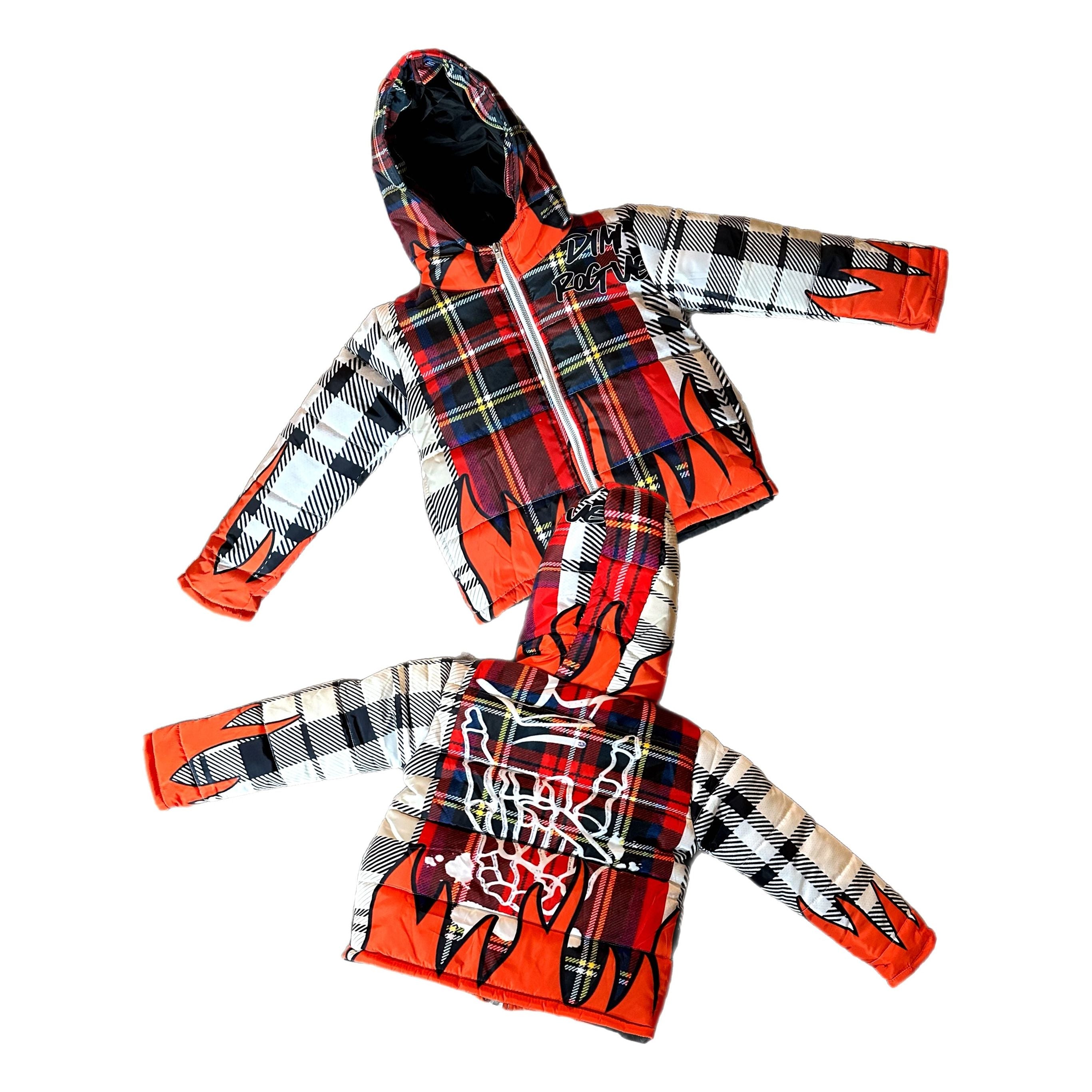 Air jordan plaid shoe matching jacket puffer coat bomber