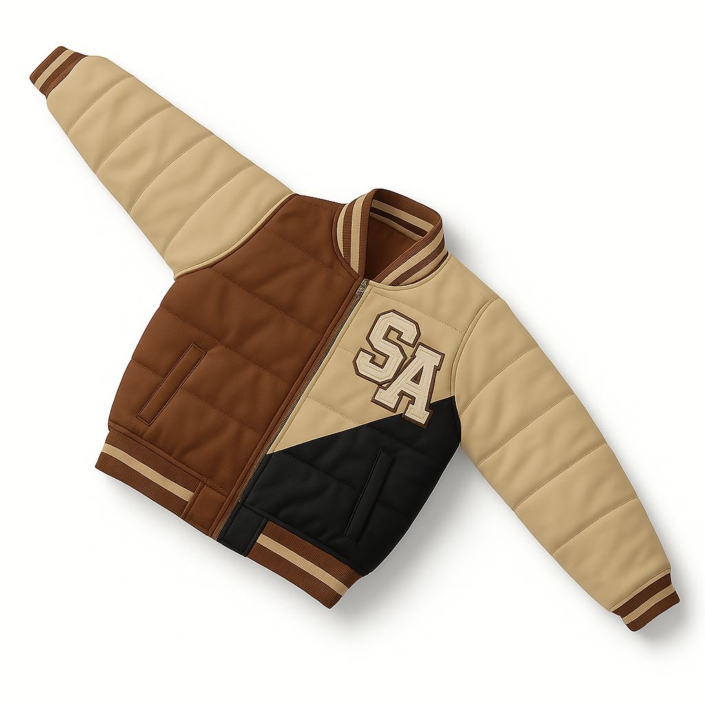 Kids brown Colorpatch bomber