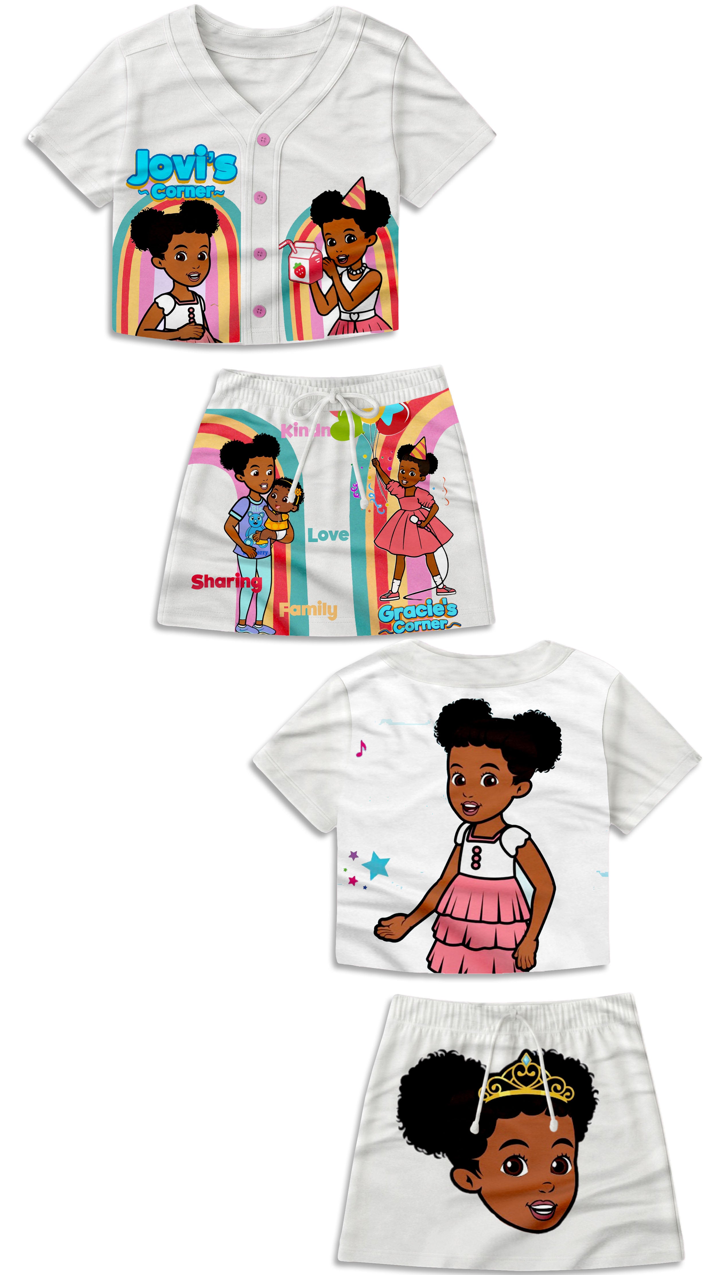 Girls Baseball Jersey And Skirt Set