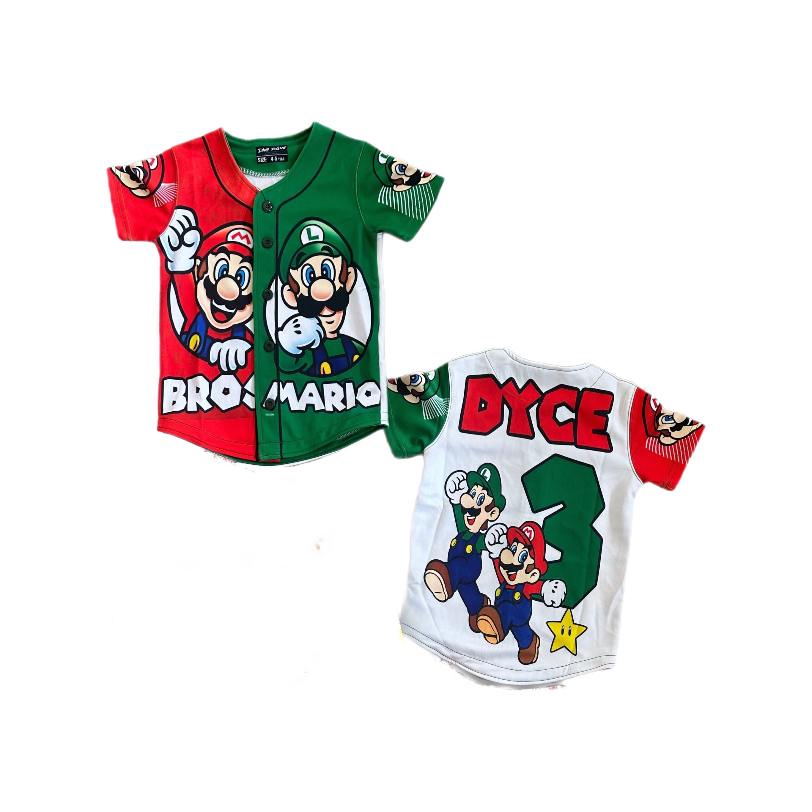 Kids Mario super bros Baseball Jersey