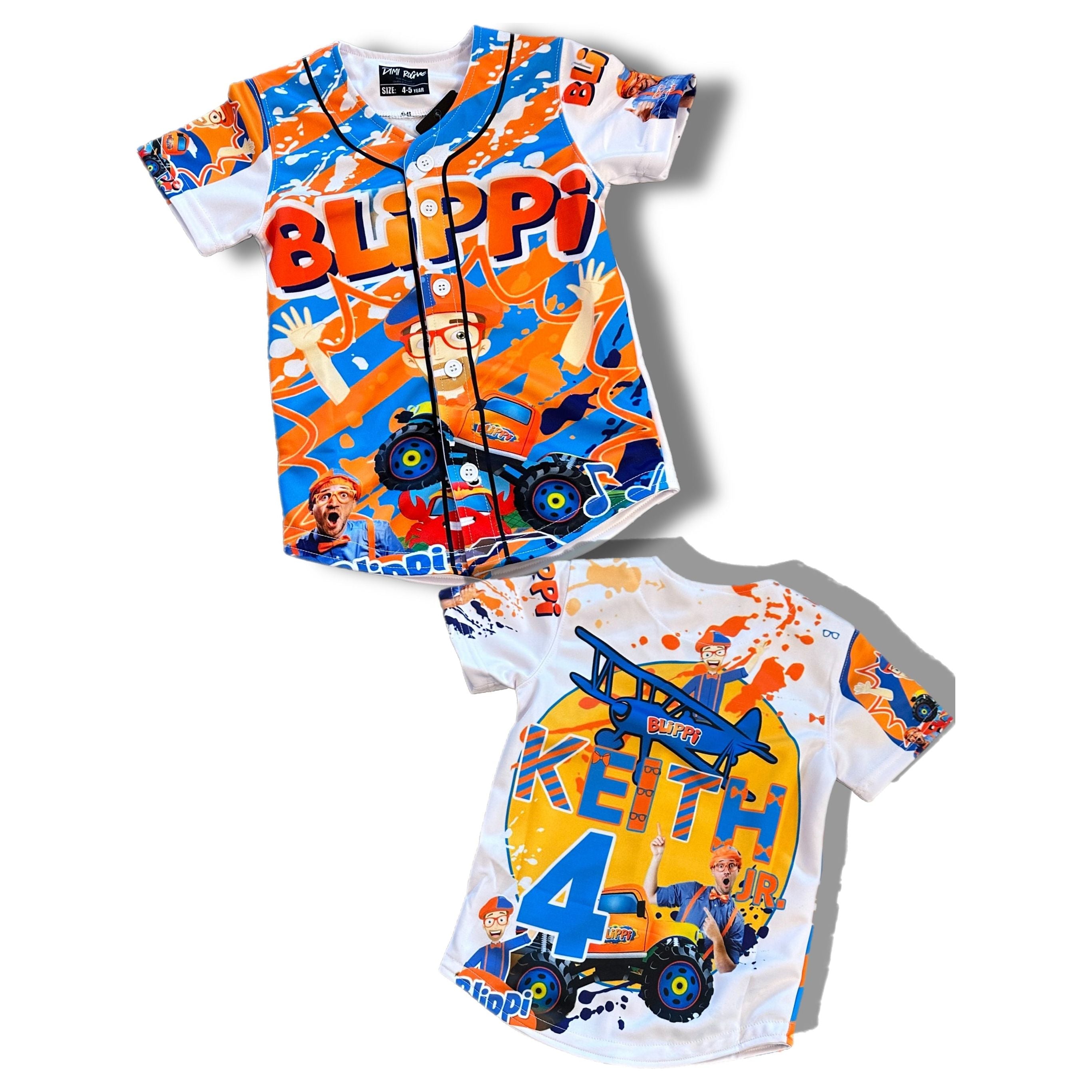 Kids Blippi stripe Baseball jersey