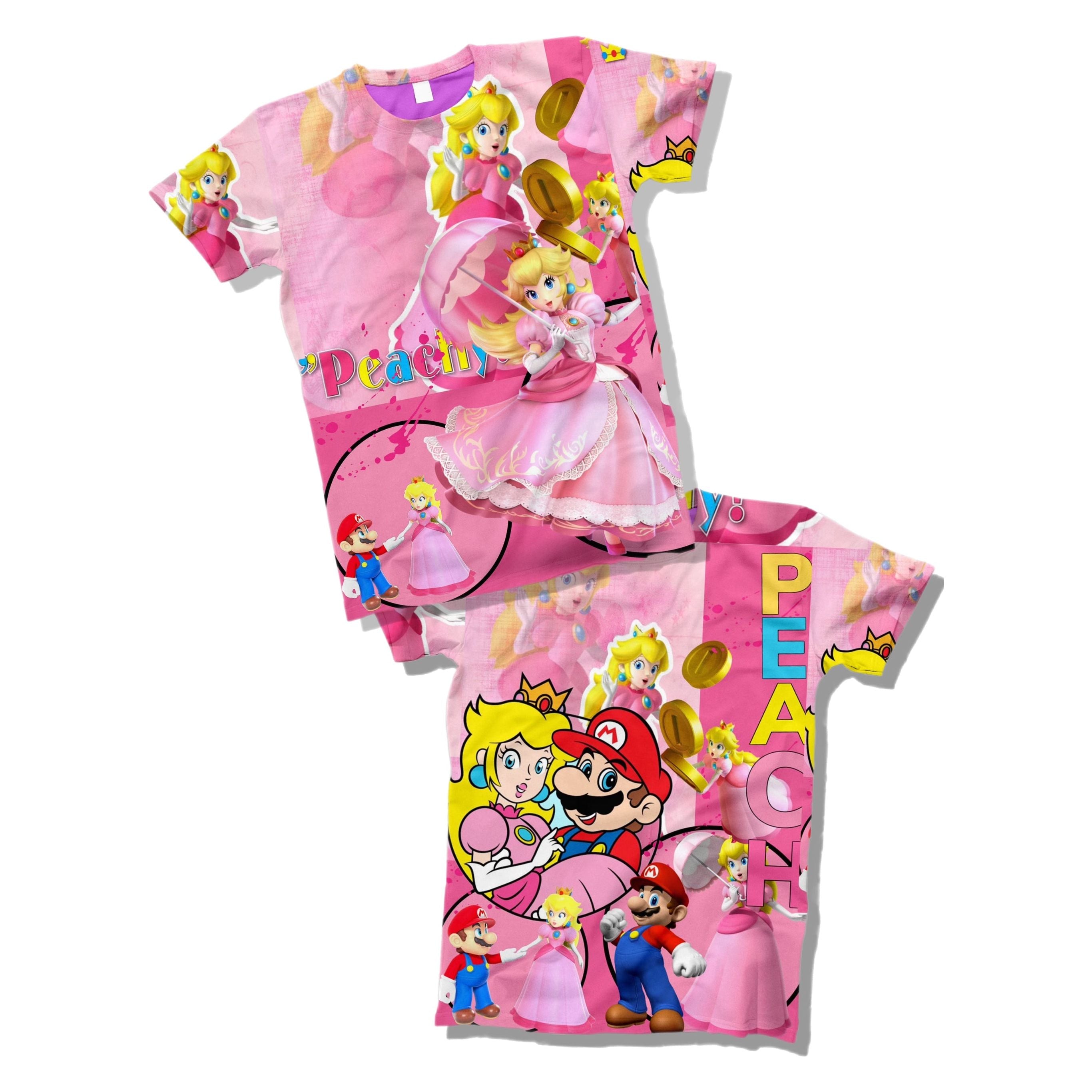 Kids peach mario Tee